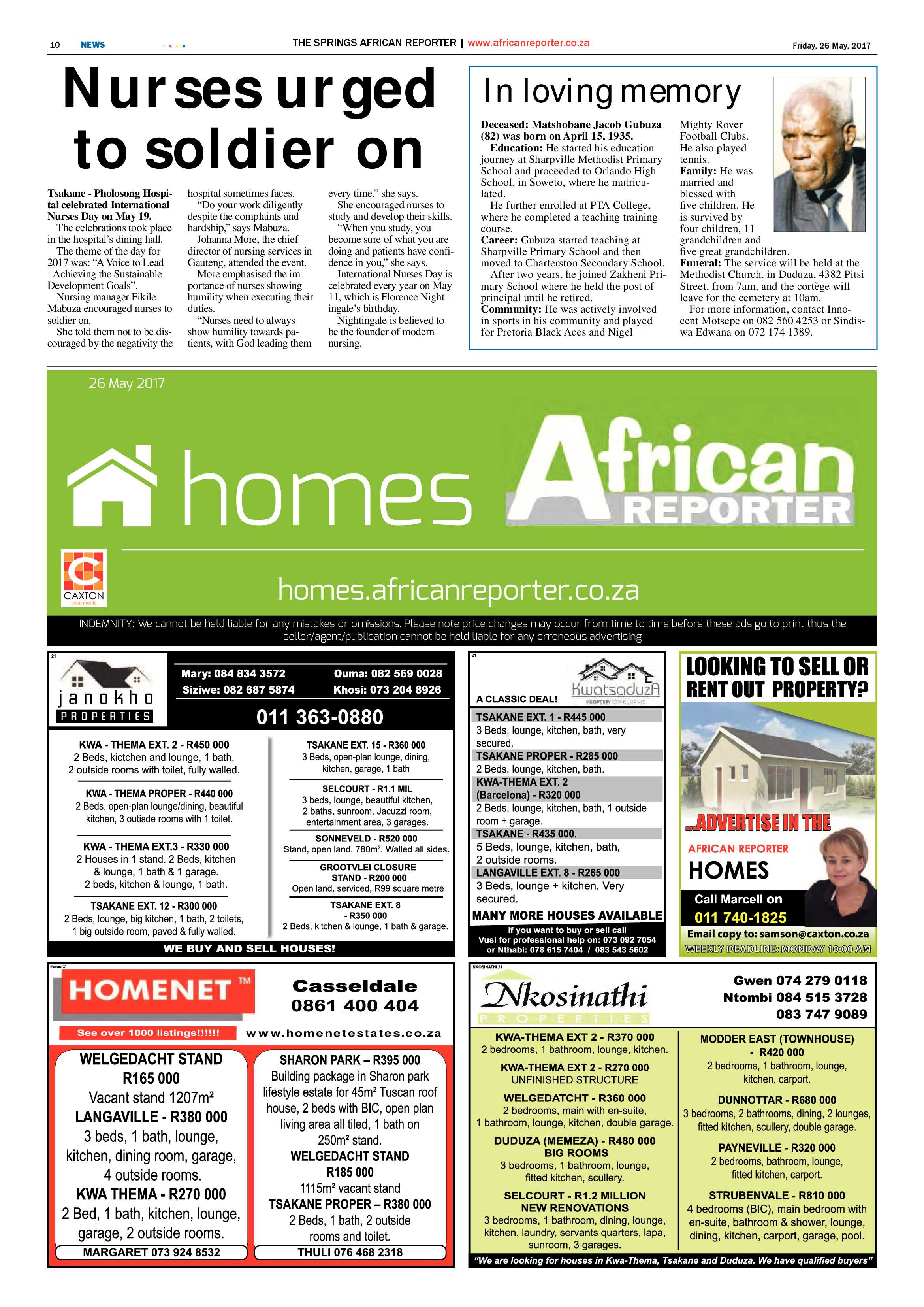 African Reporter 26 May 2017 page 10