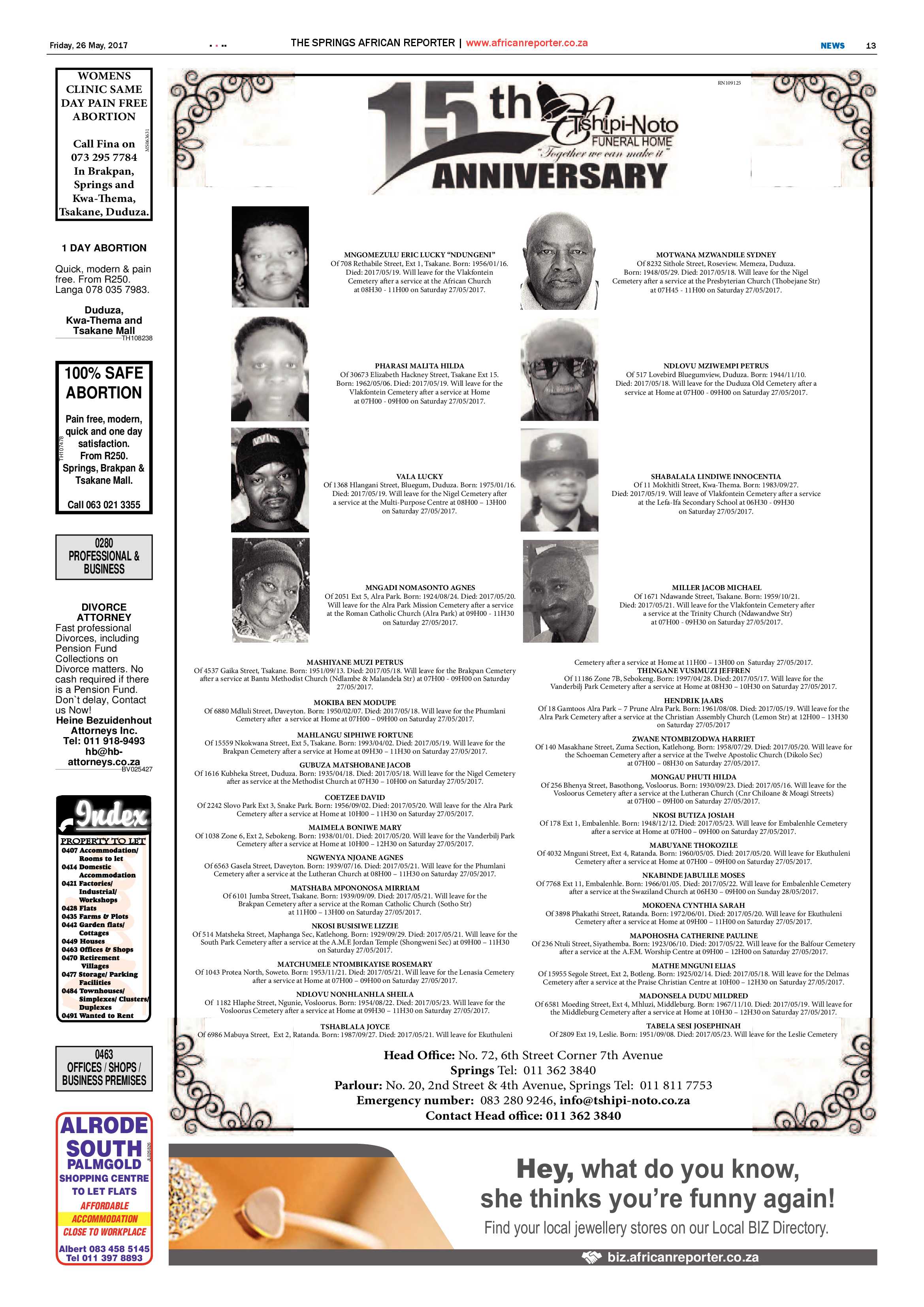 African Reporter 26 May 2017 page 13