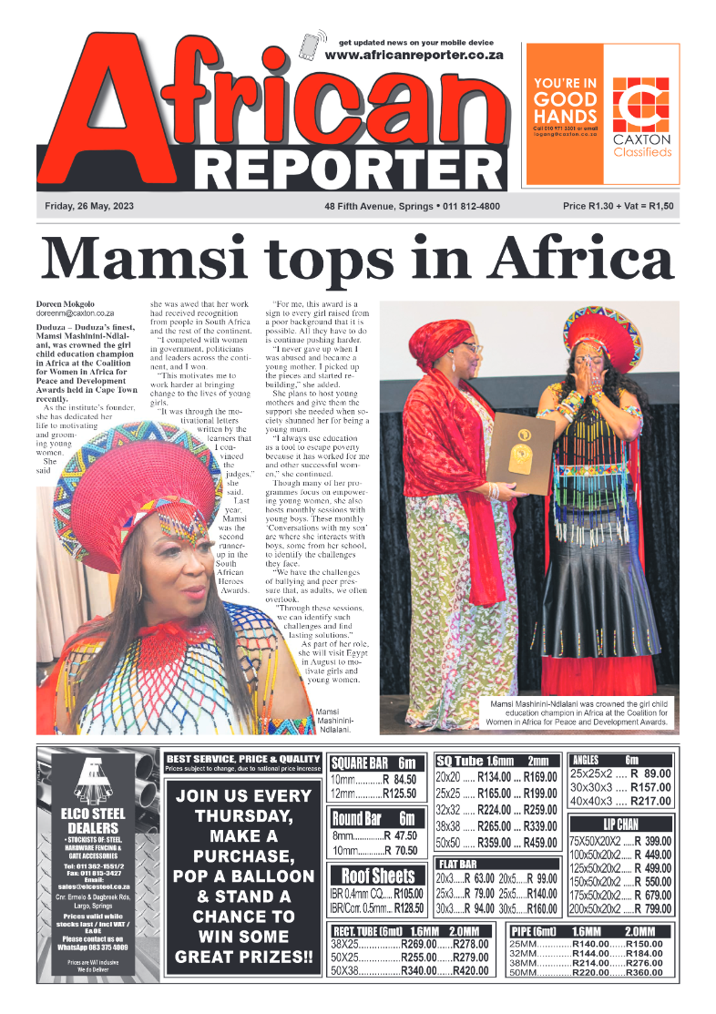 African Reporter 26 May 2023 page 1