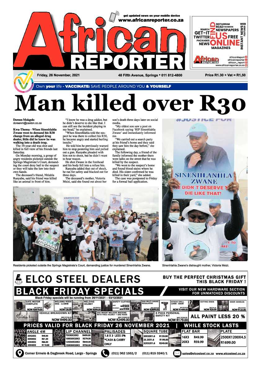 African Reporter 26 November 2021 page 1