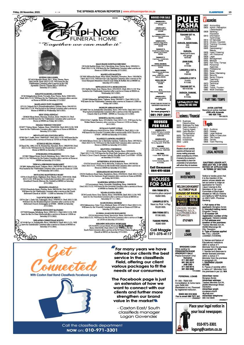 African Reporter 26 November 2021 page 13