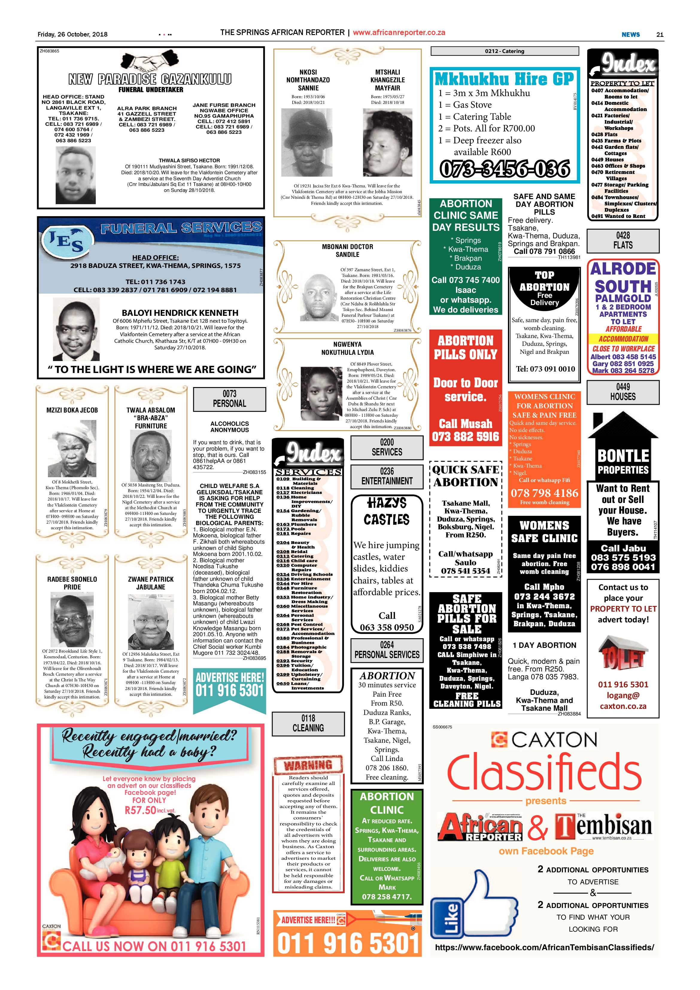 African Reporter 26 October 218 page 21