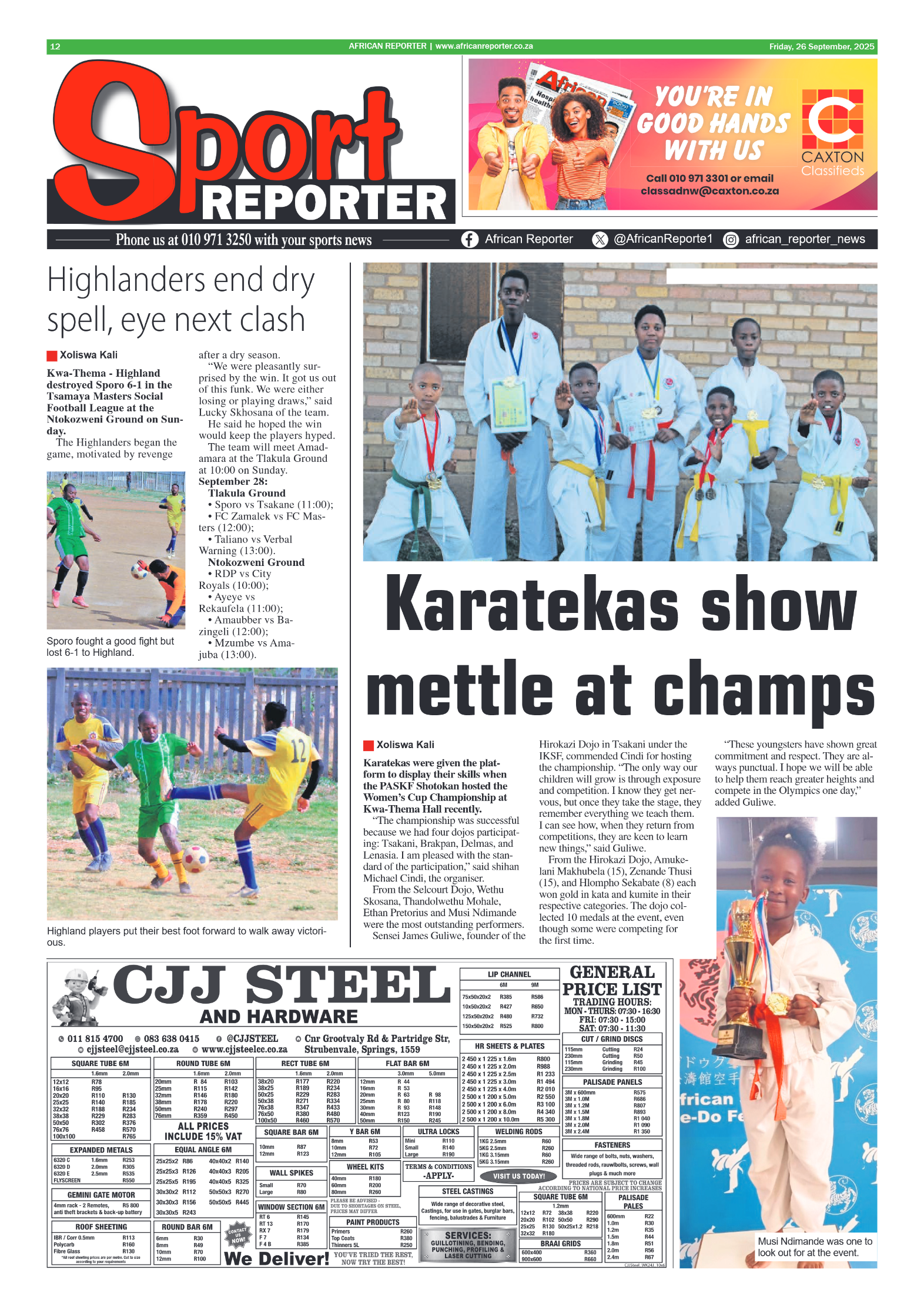 African Reporter 26 September 2025 page 12