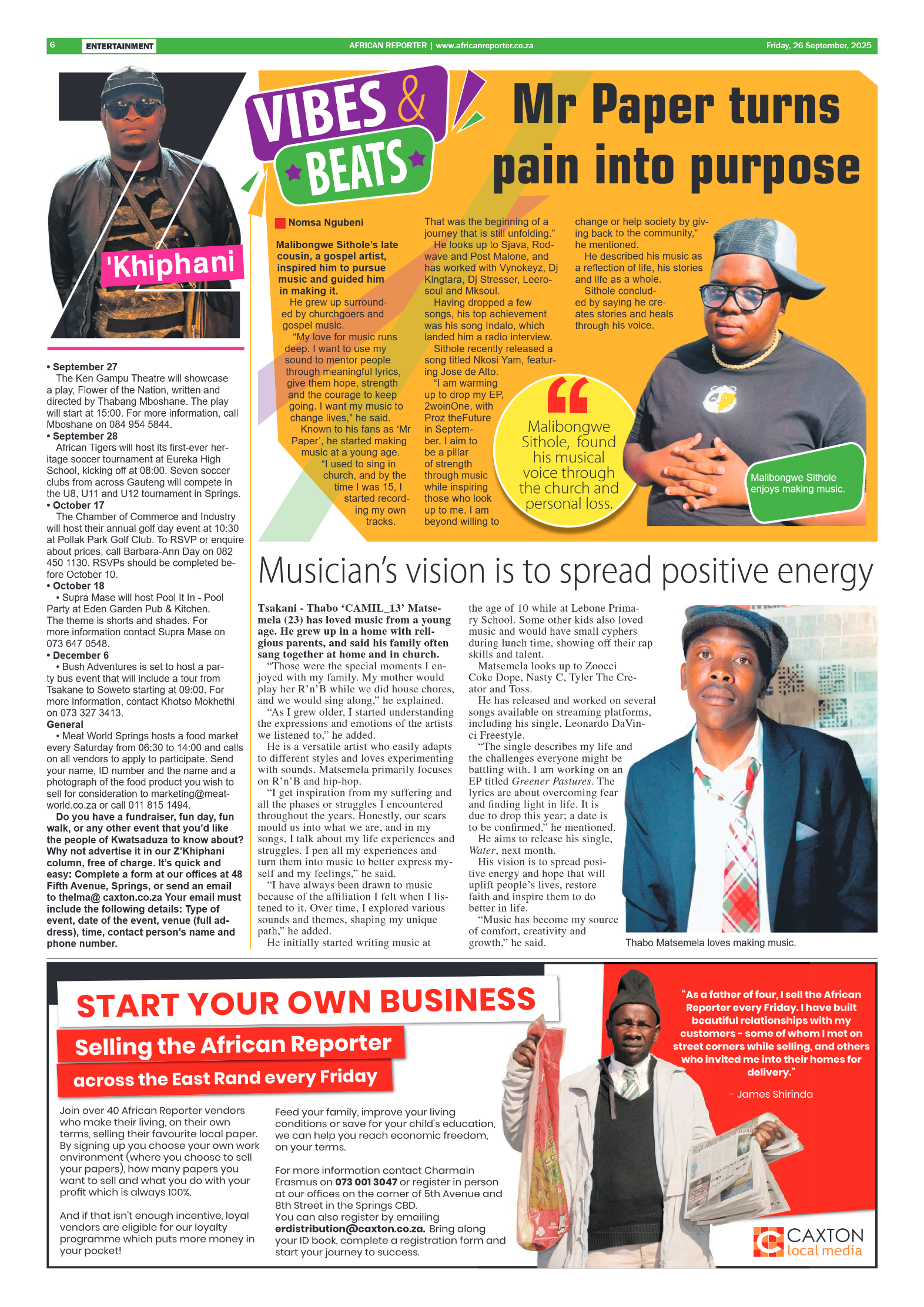 African Reporter 26 September 2025 page 6