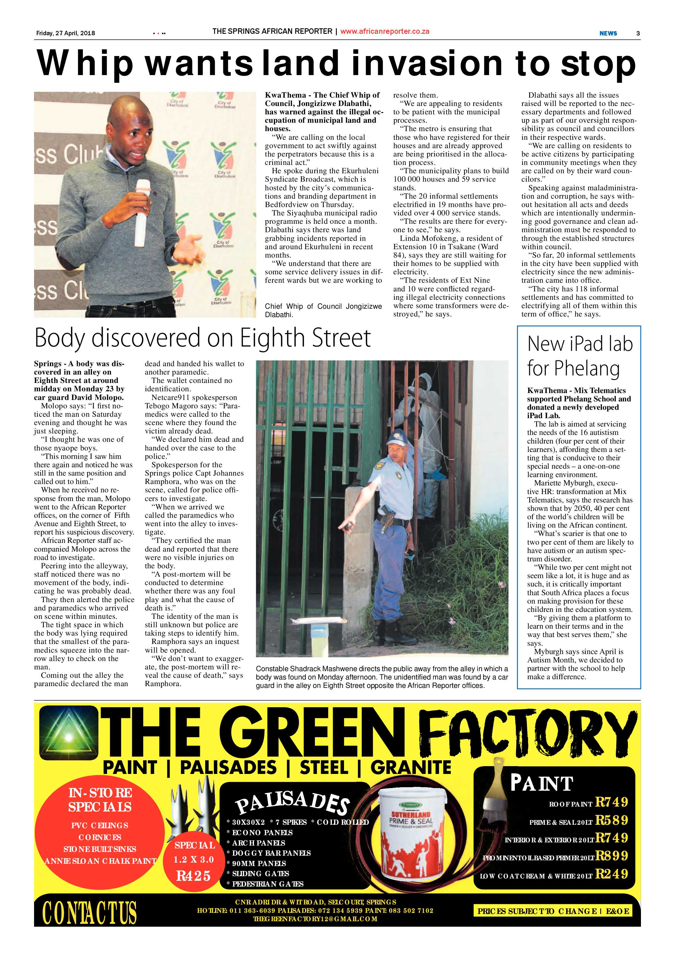 African Reporter 27 April 2018 page 3