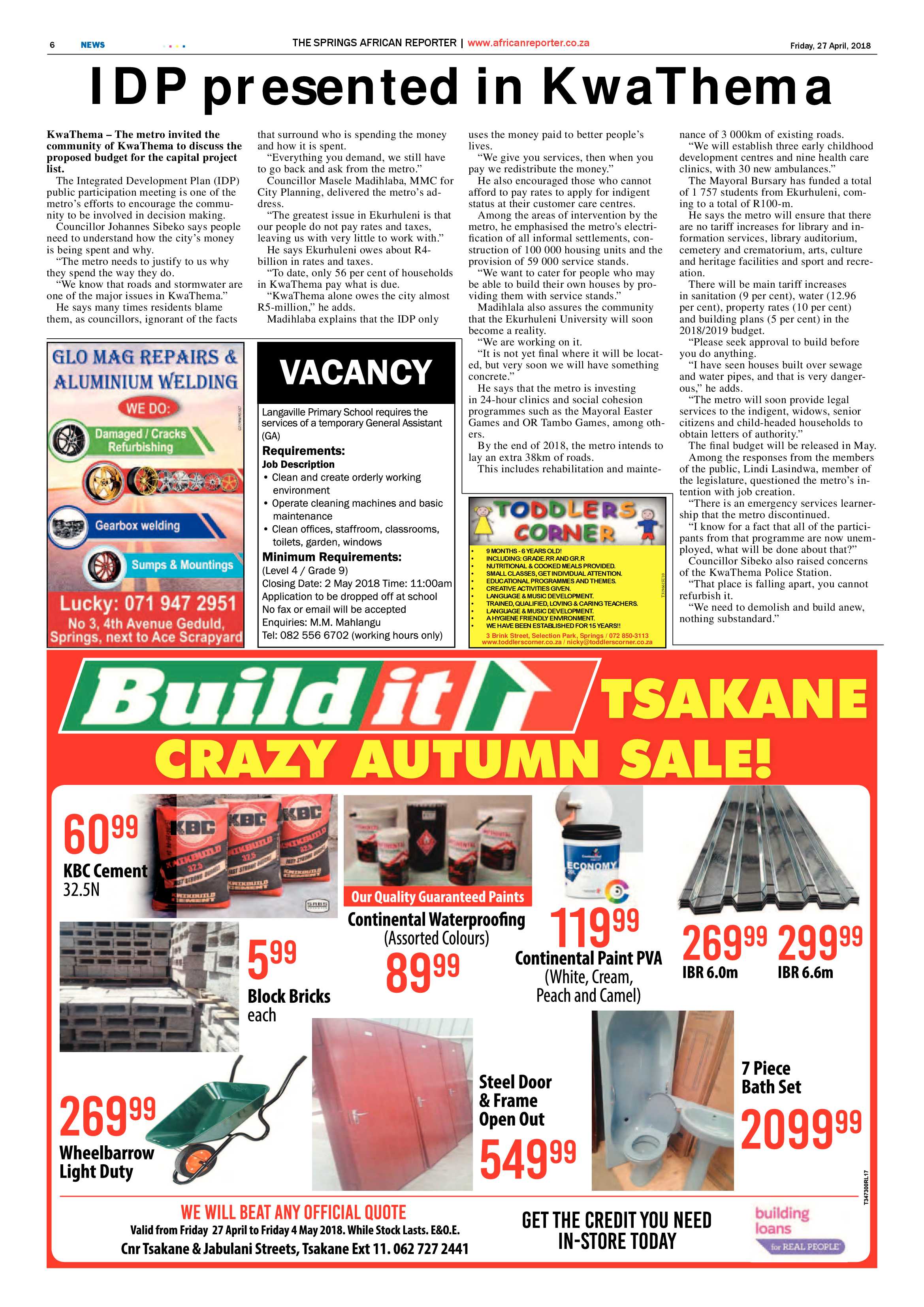 African Reporter 27 April 2018 page 6