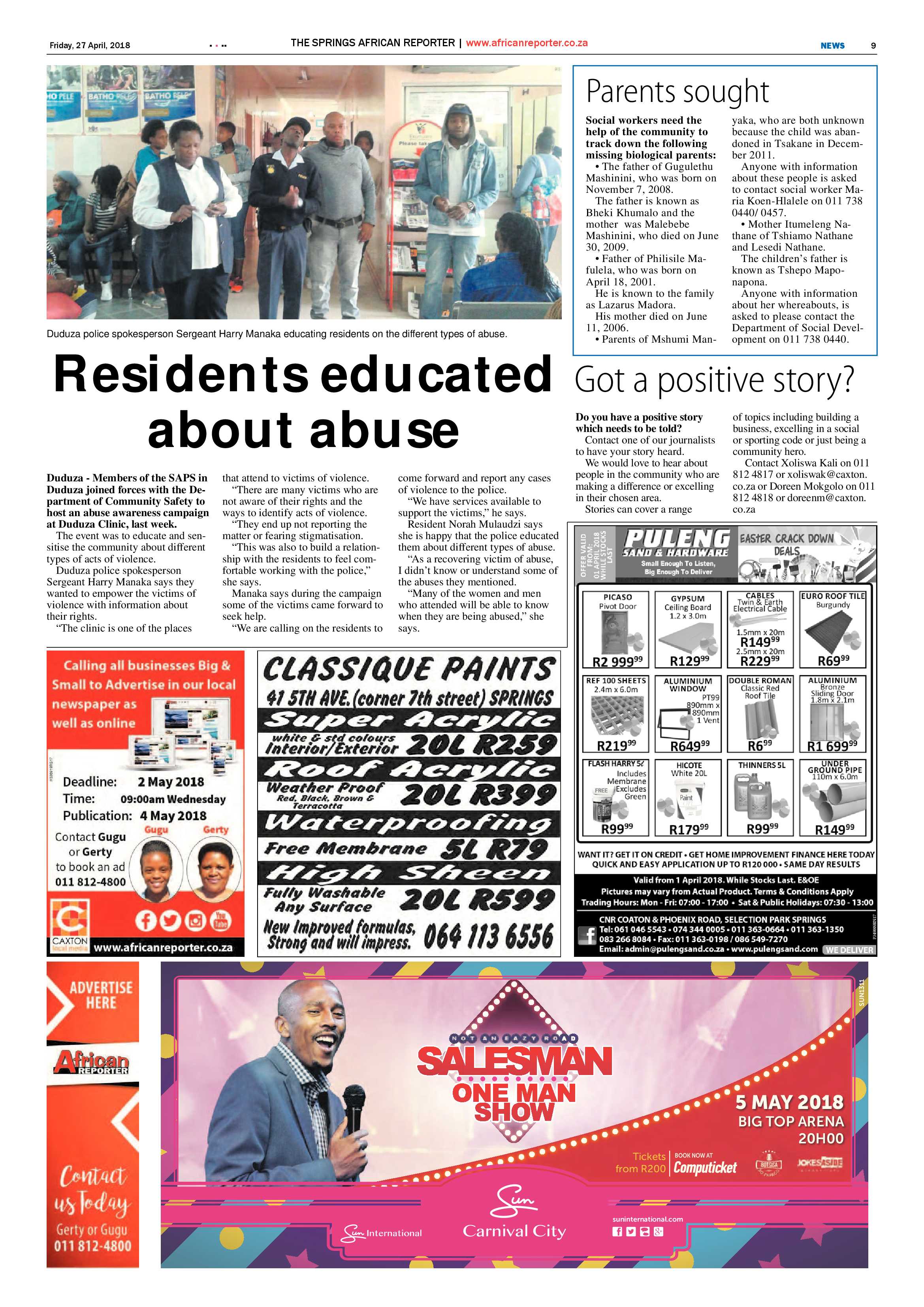 African Reporter 27 April 2018 page 9