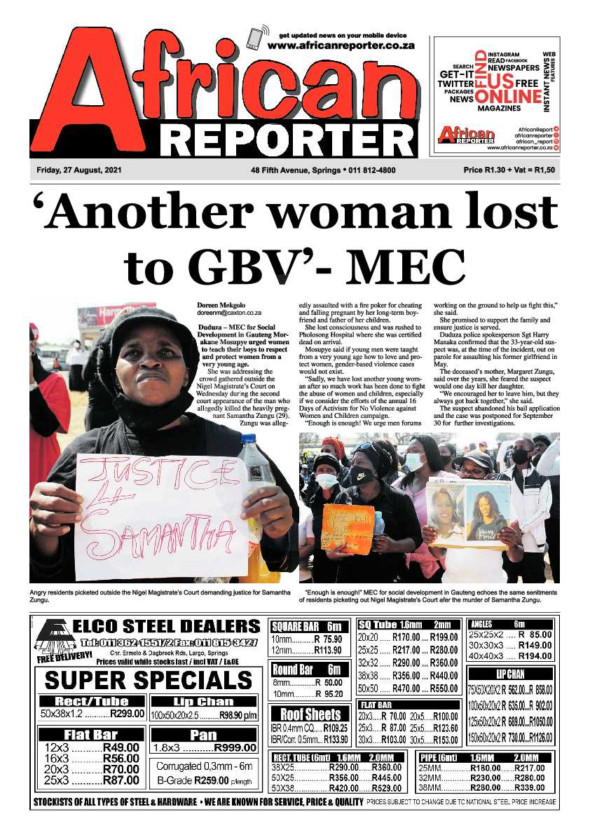 African Reporter 27 August 2021 page 1