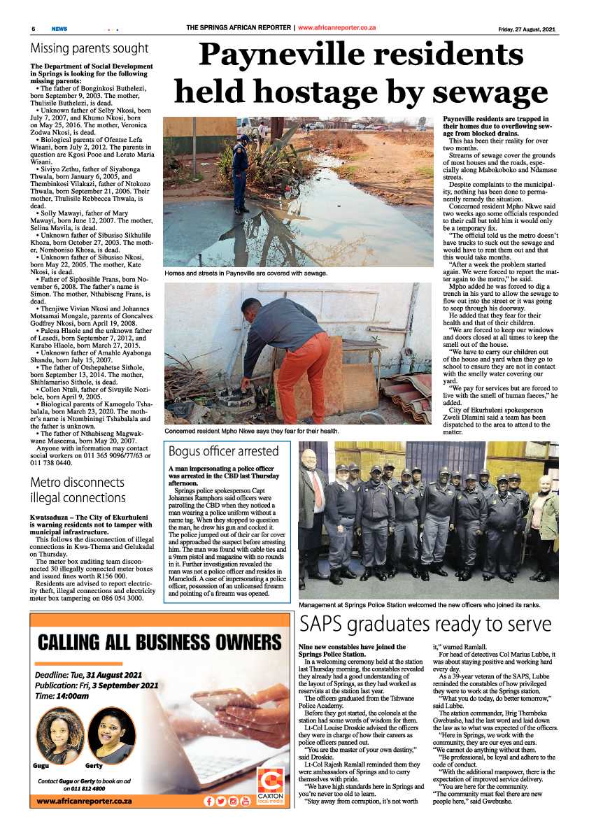 African Reporter 27 August 2021 page 6