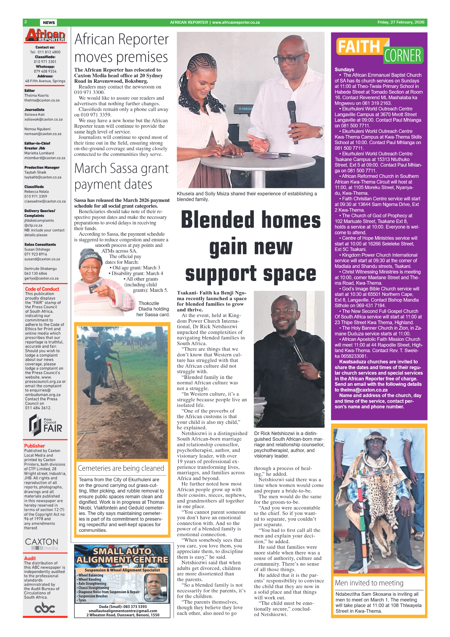 African Reporter 27 February 2026 page 2
