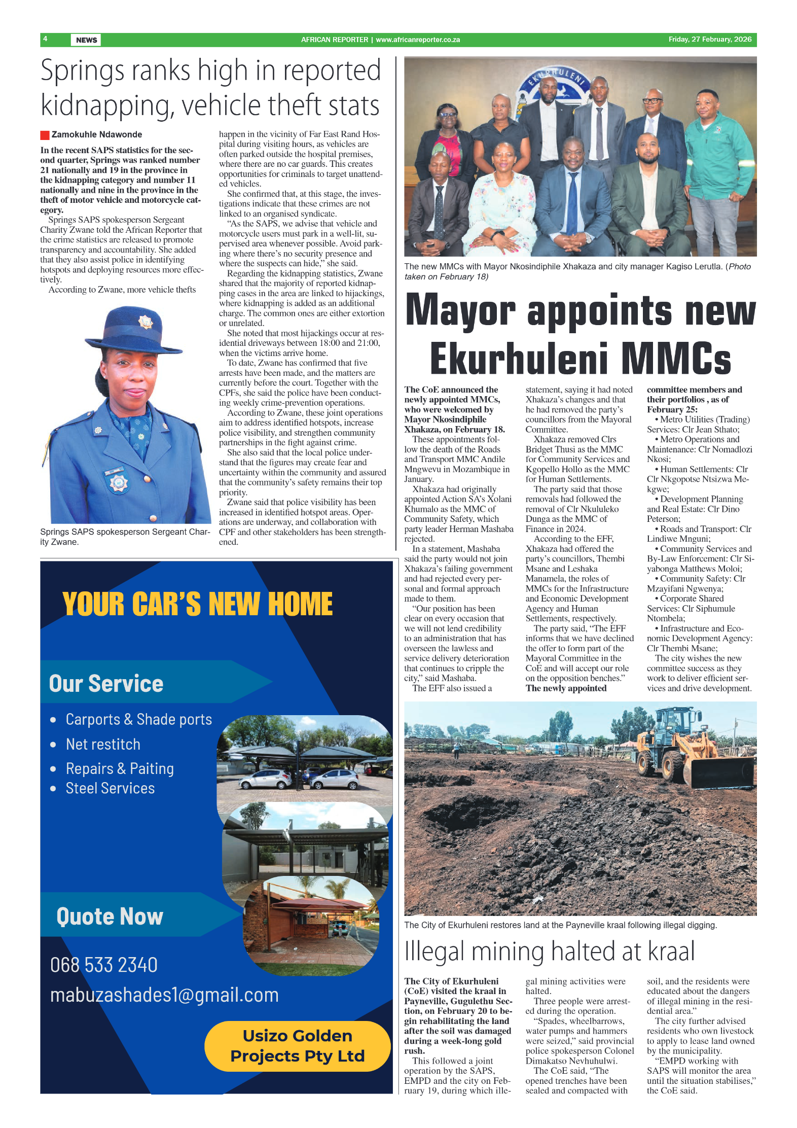 African Reporter 27 February 2026 page 4