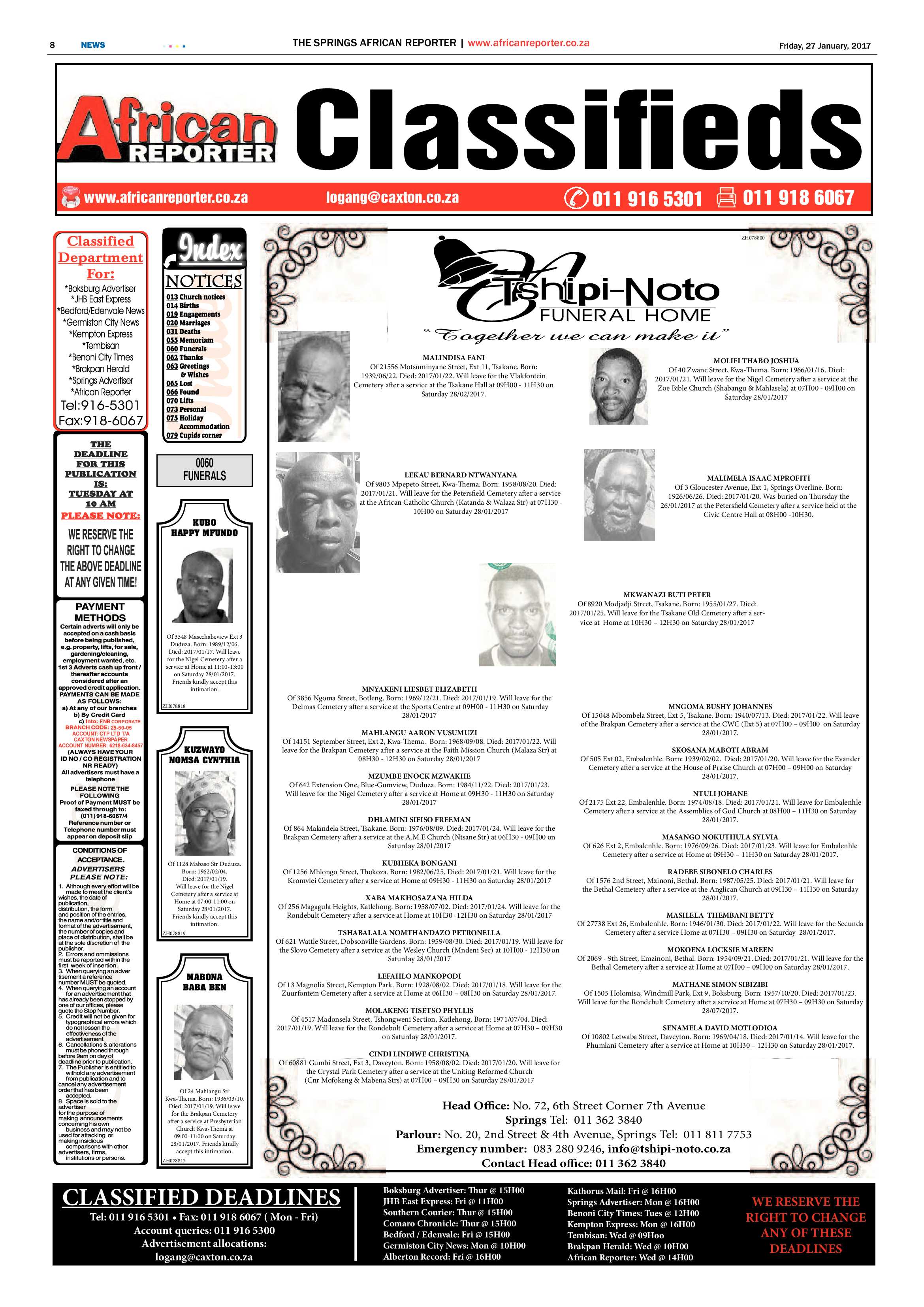 African Reporter 27 January 2017 page 8