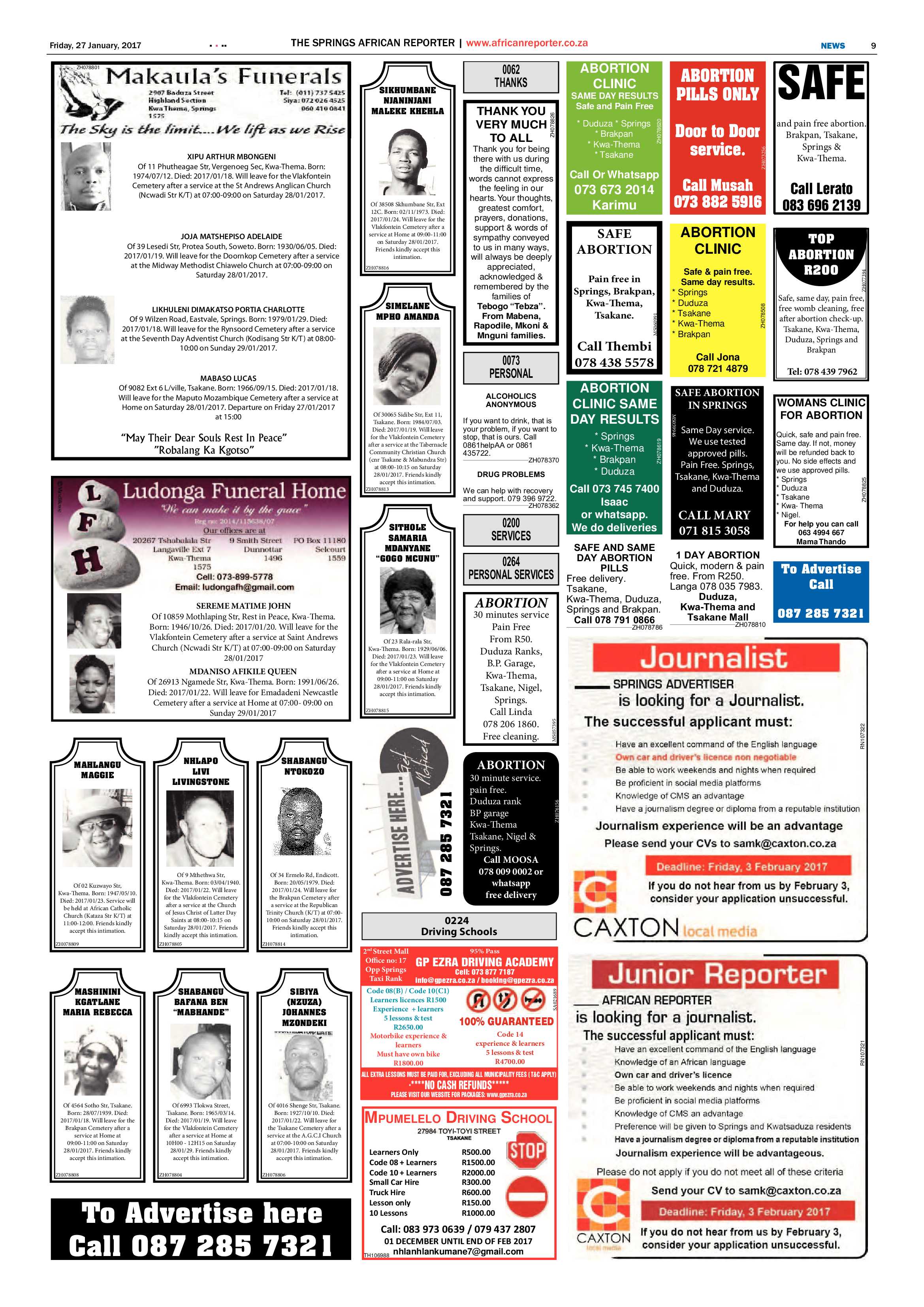African Reporter 27 January 2017 page 9