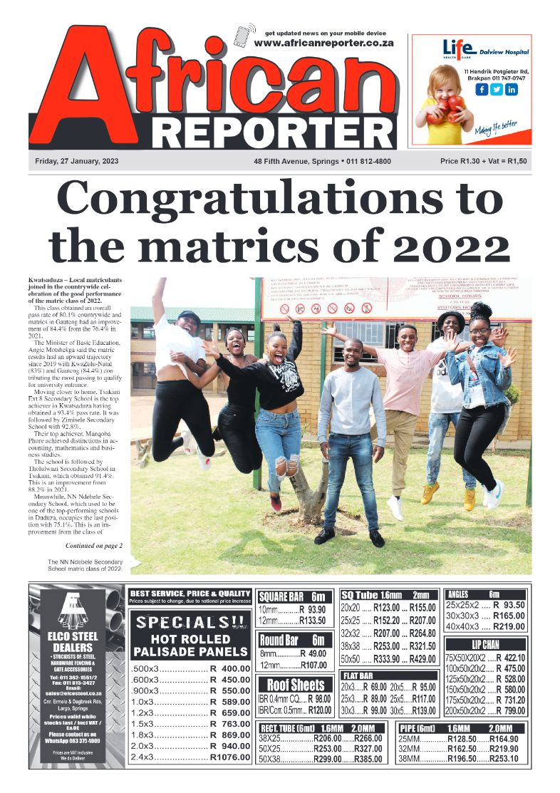 African Reporter 27 January 2023 page 1