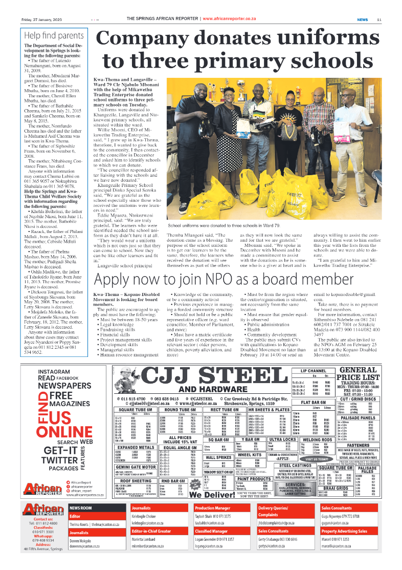 African Reporter 27 January 2023 page 11