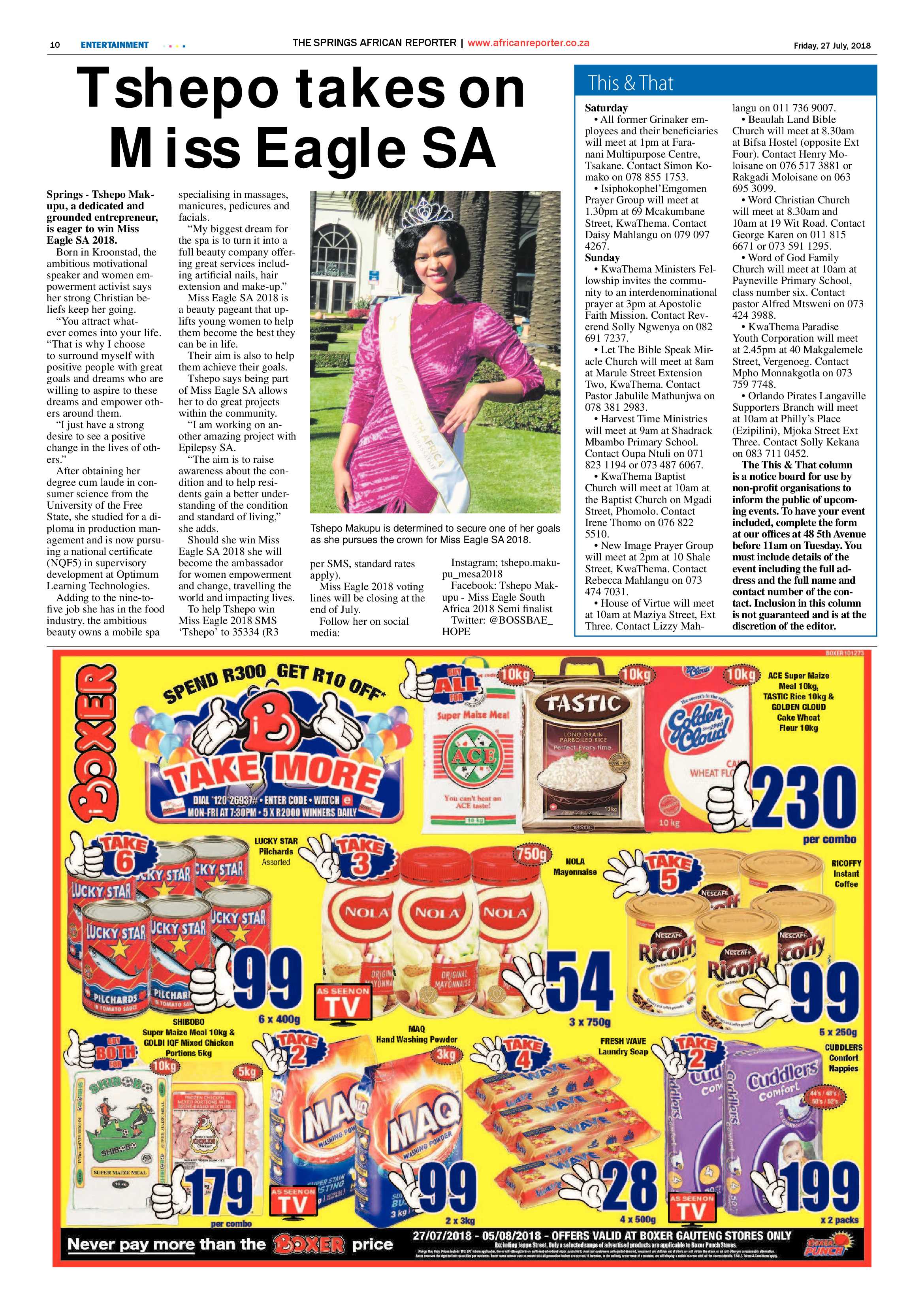 African Reporter 27 July 2018 page 10