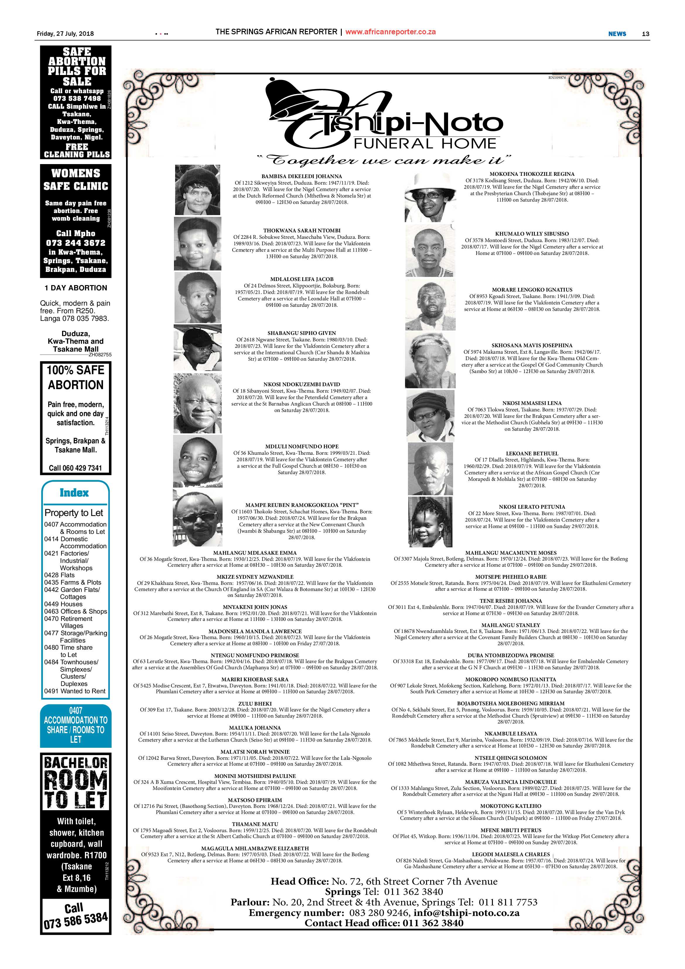 African Reporter 27 July 2018 page 13