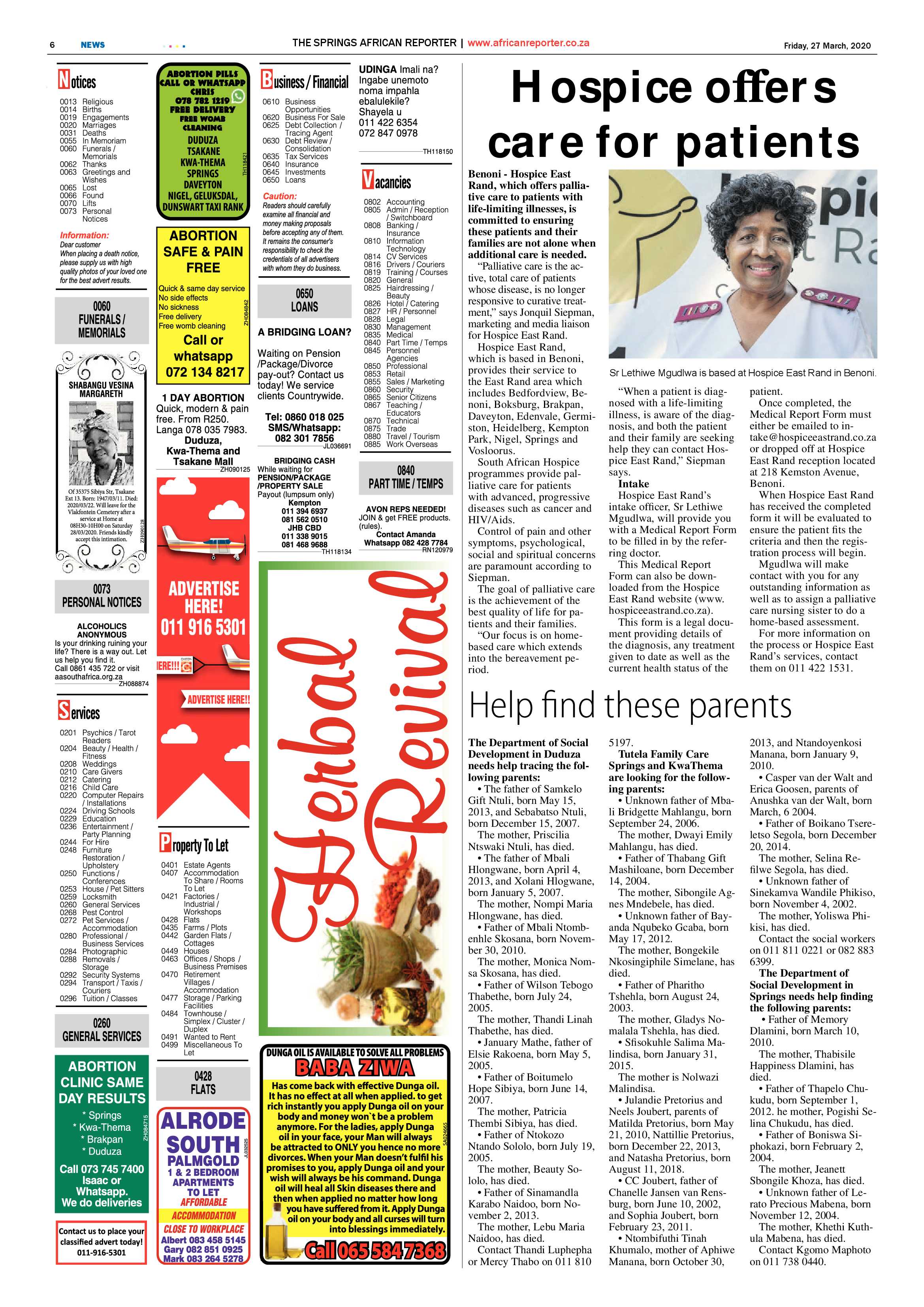 African Reporter 27 March 2020 page 6