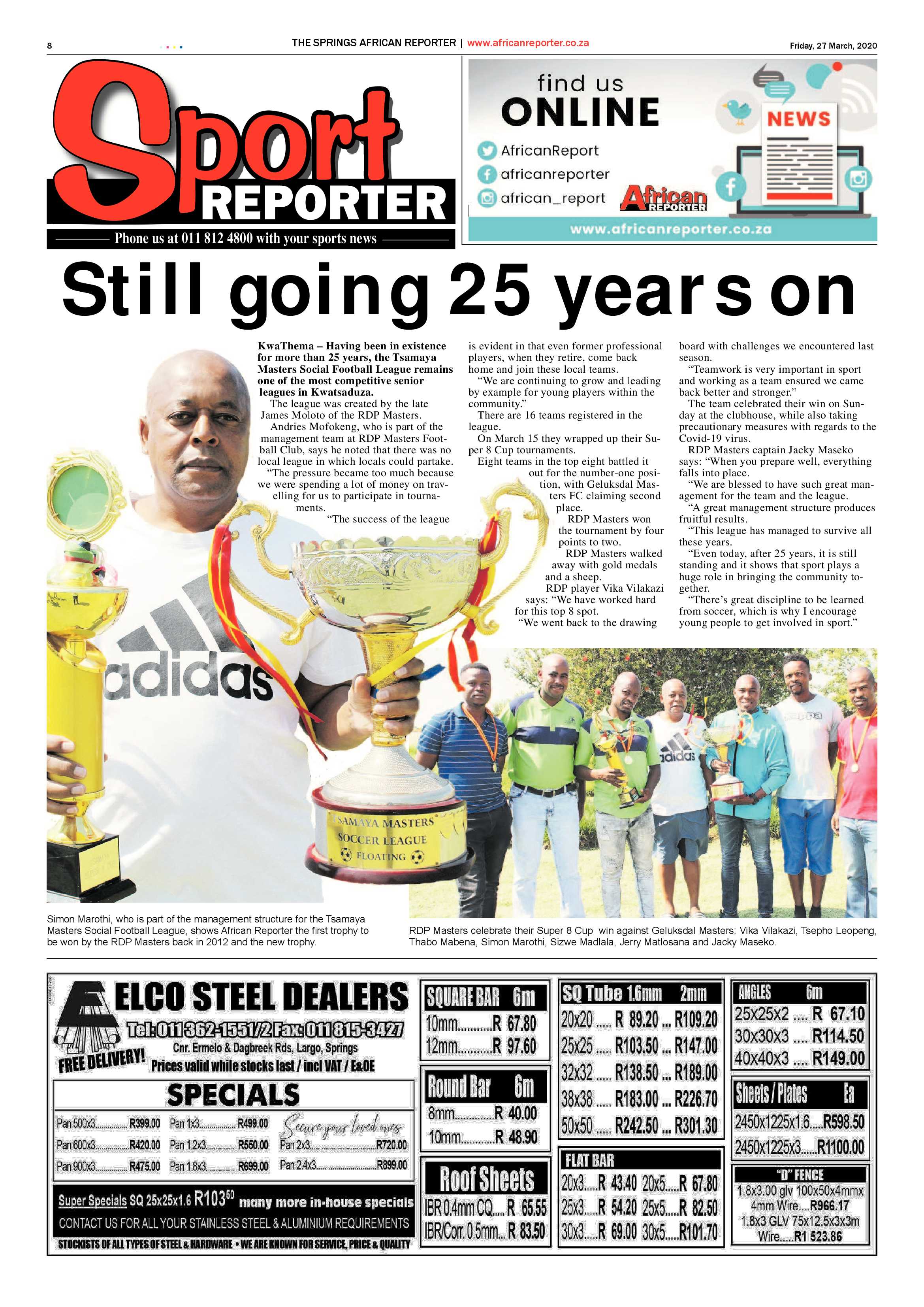 African Reporter 27 March 2020 page 8