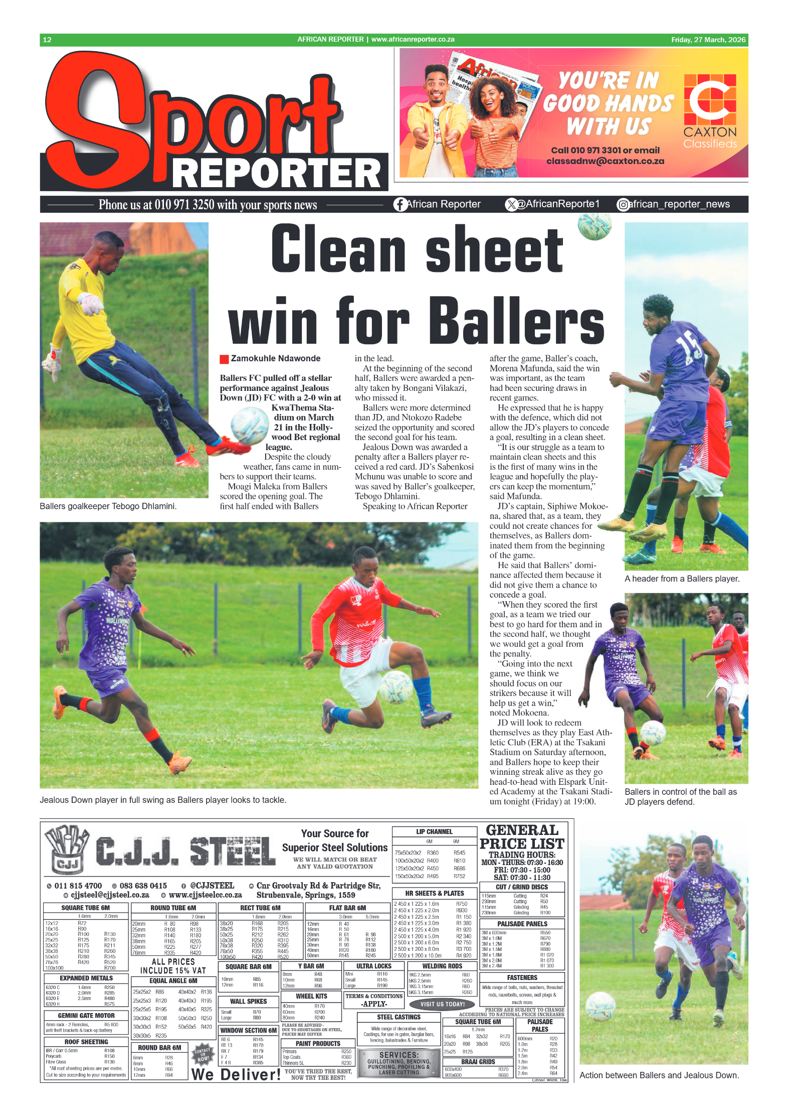 African Reporter 27 March 2026 page 12