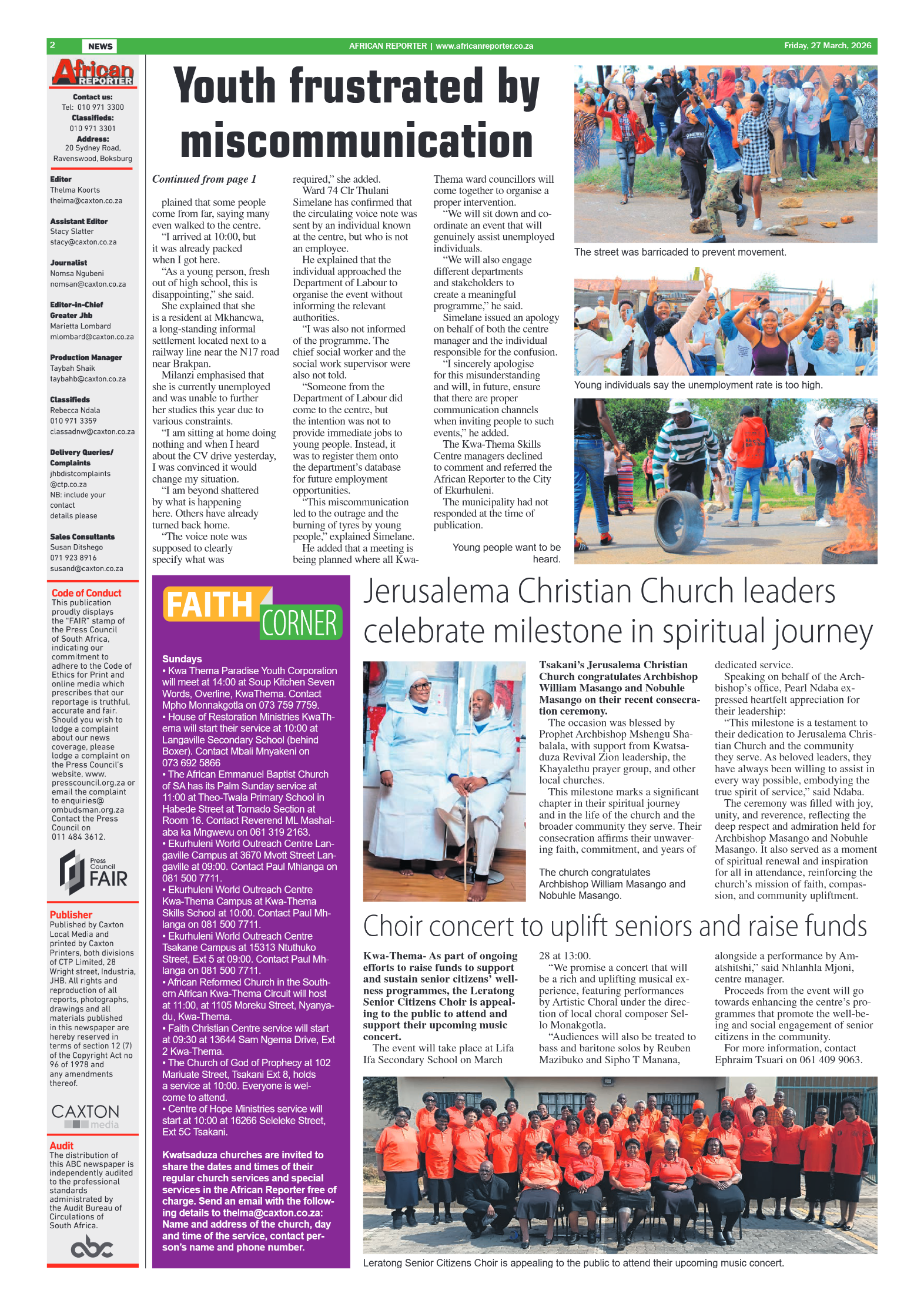 African Reporter 27 March 2026 page 2