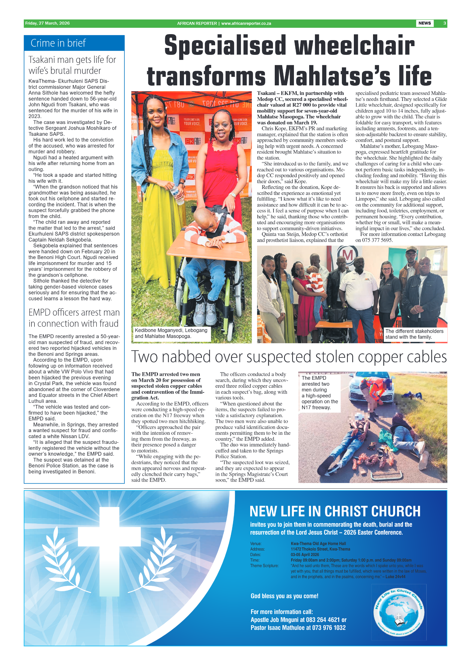 African Reporter 27 March 2026 page 3