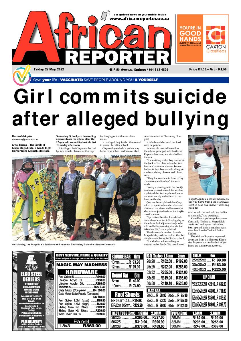 African Reporter 27 May 2022 page 1