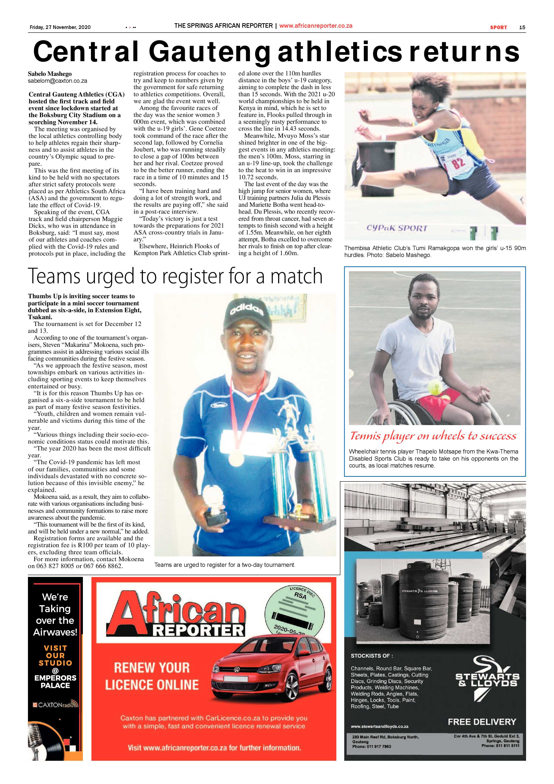African Reporter 27 November 2020 page 15