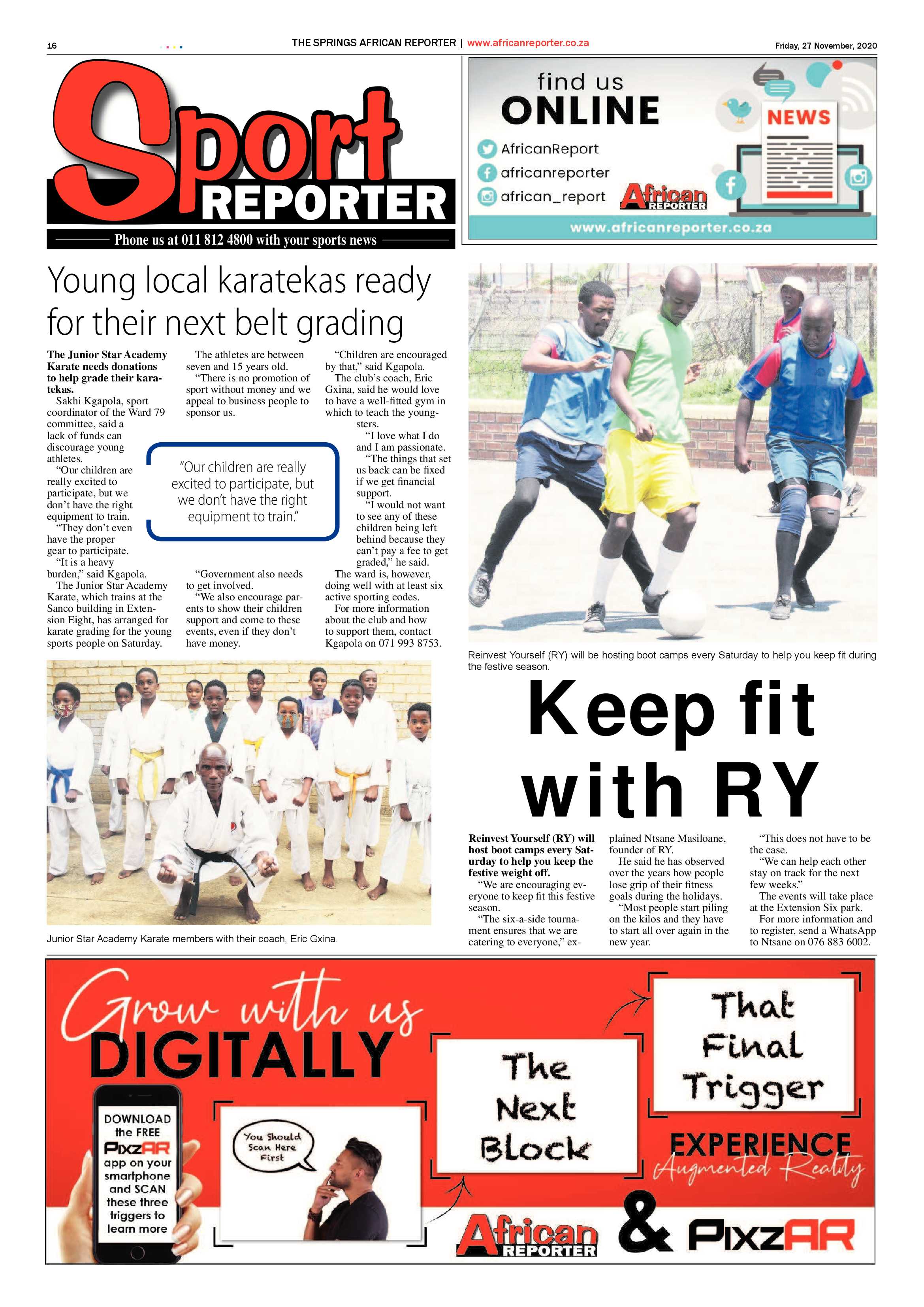 African Reporter 27 November 2020 page 16