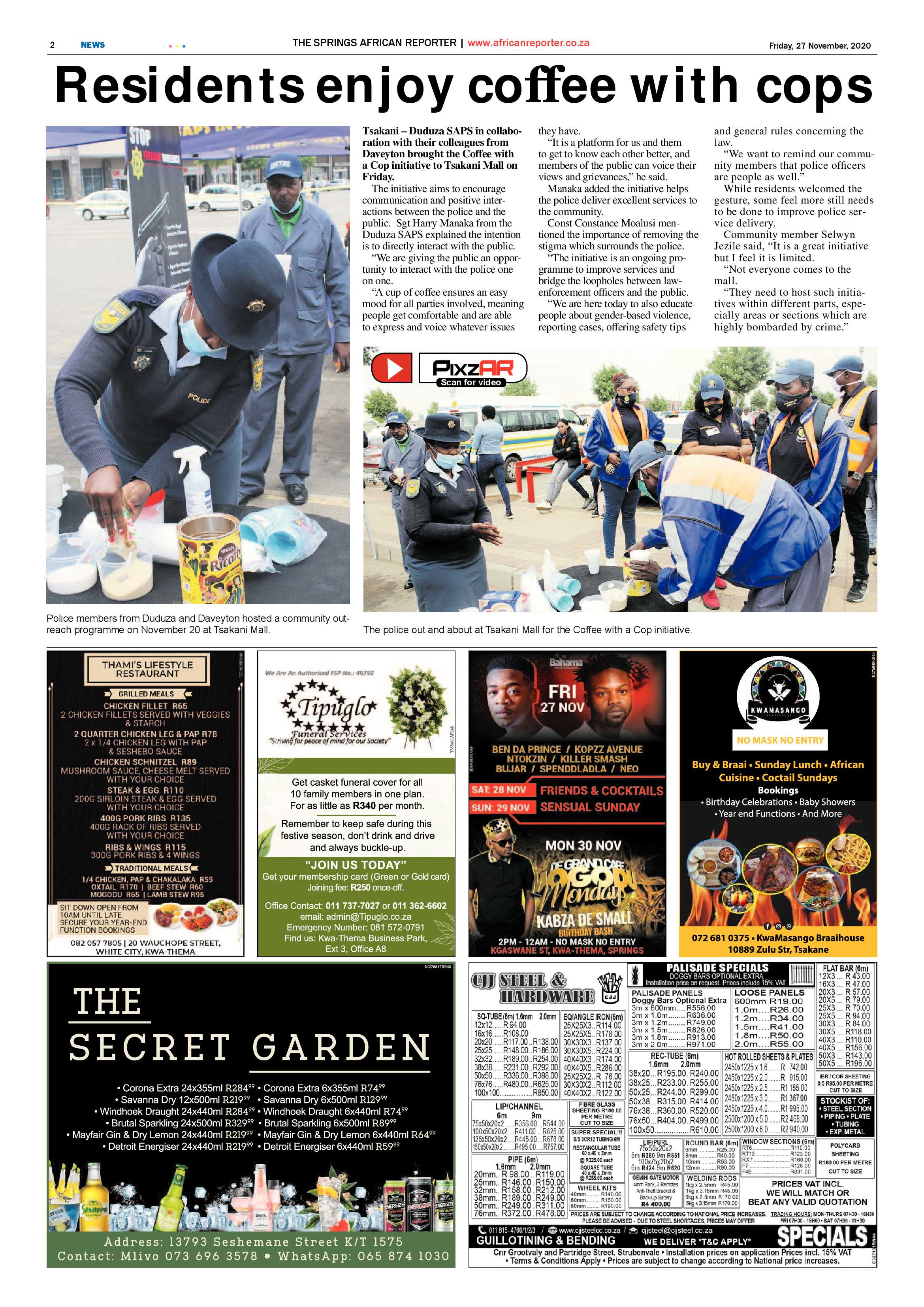 African Reporter 27 November 2020 page 2