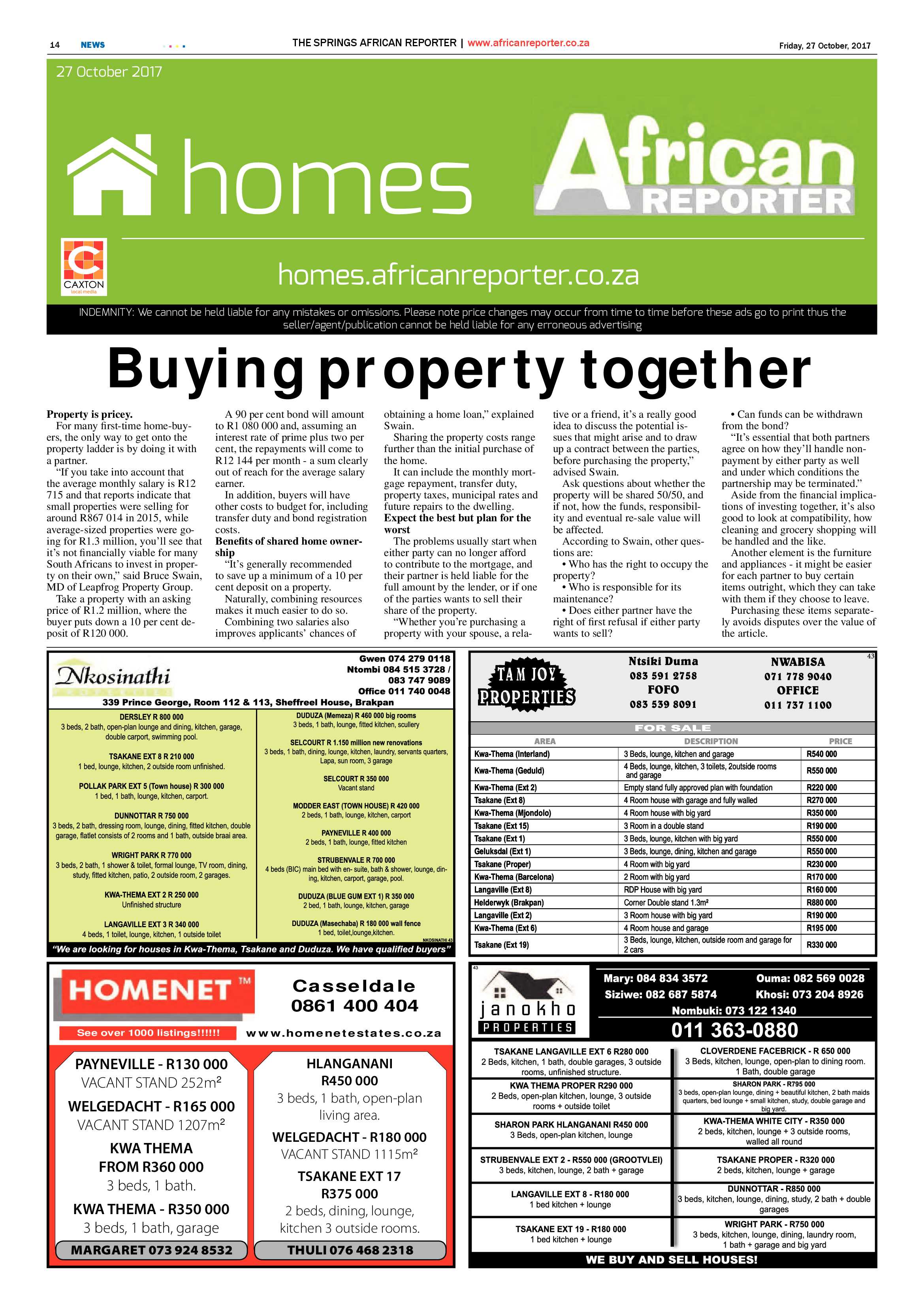 African Reporter 27 October 2017 page 14