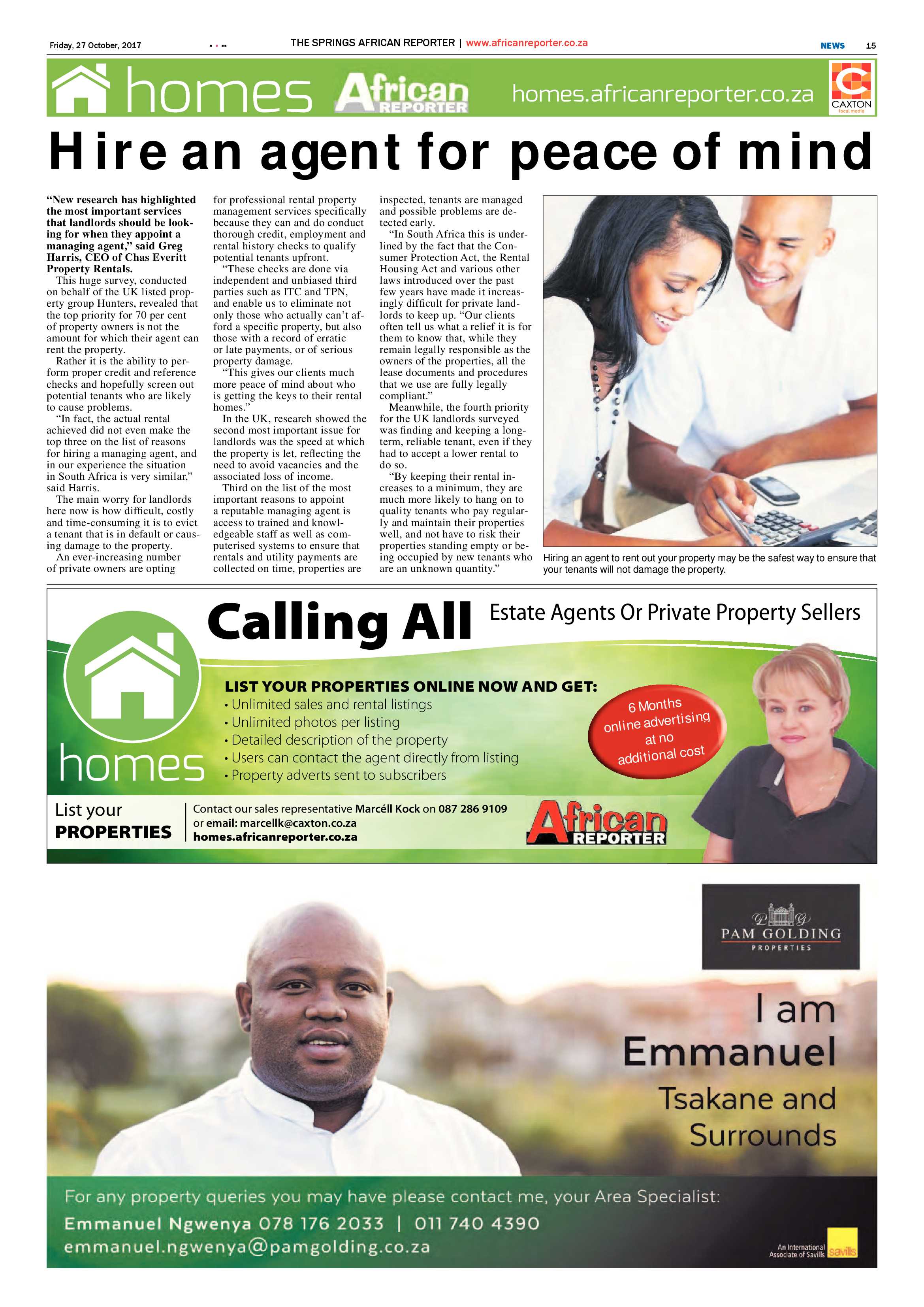 African Reporter 27 October 2017 page 15