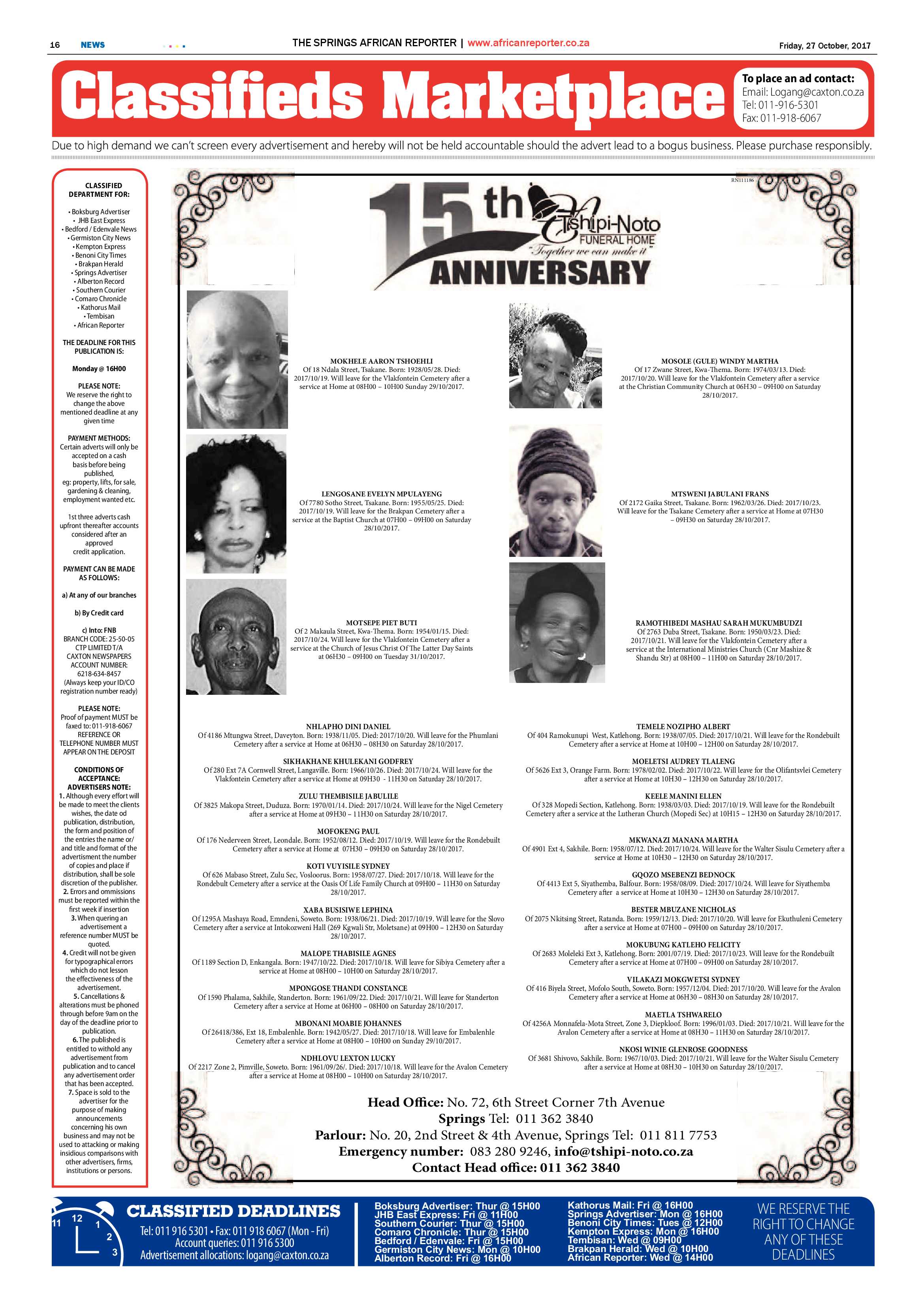 African Reporter 27 October 2017 page 16