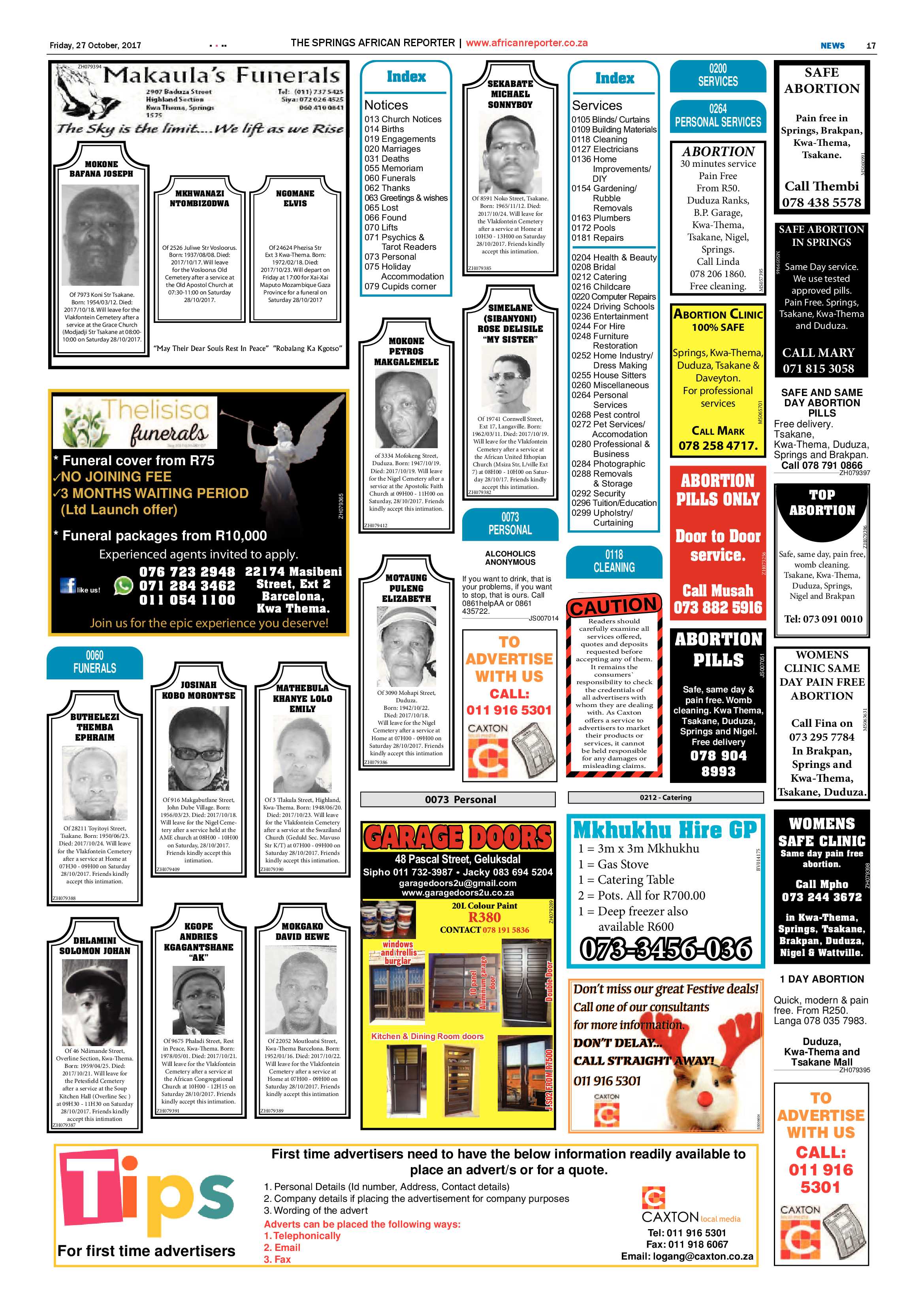 African Reporter 27 October 2017 page 17