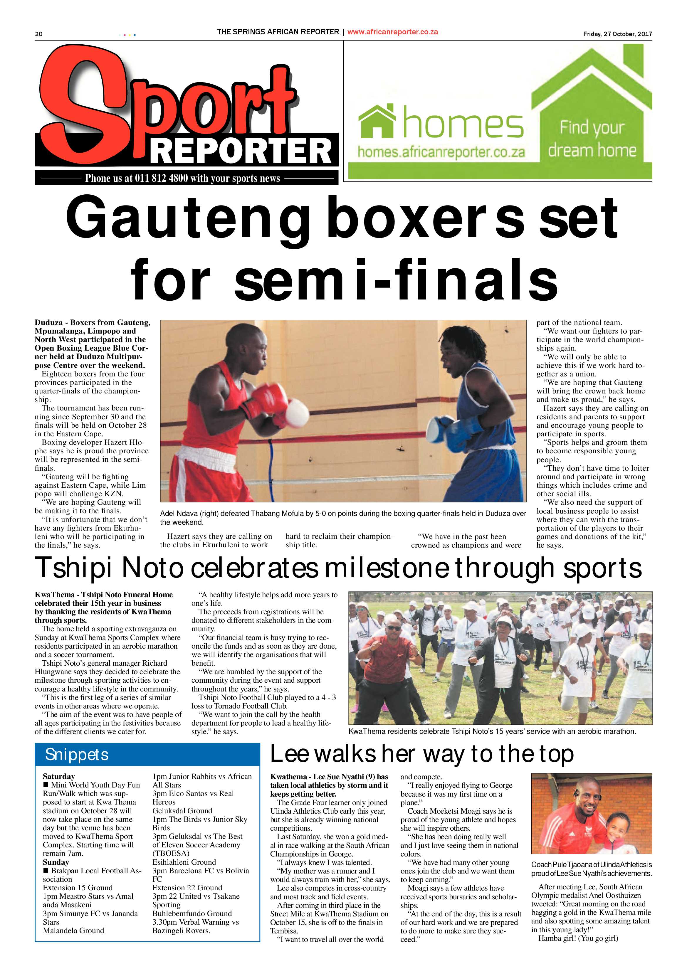 African Reporter 27 October 2017 page 20