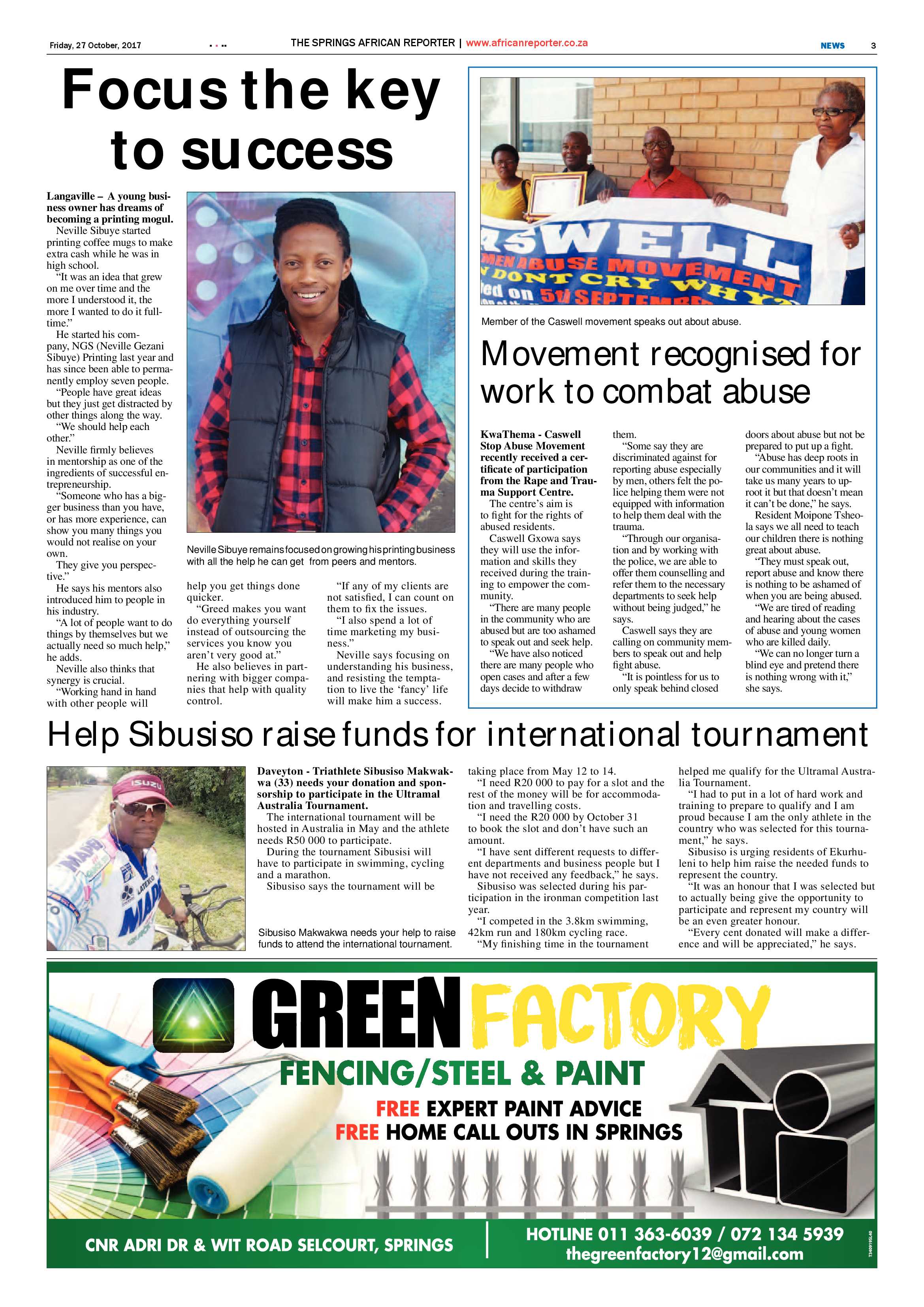 African Reporter 27 October 2017 page 3