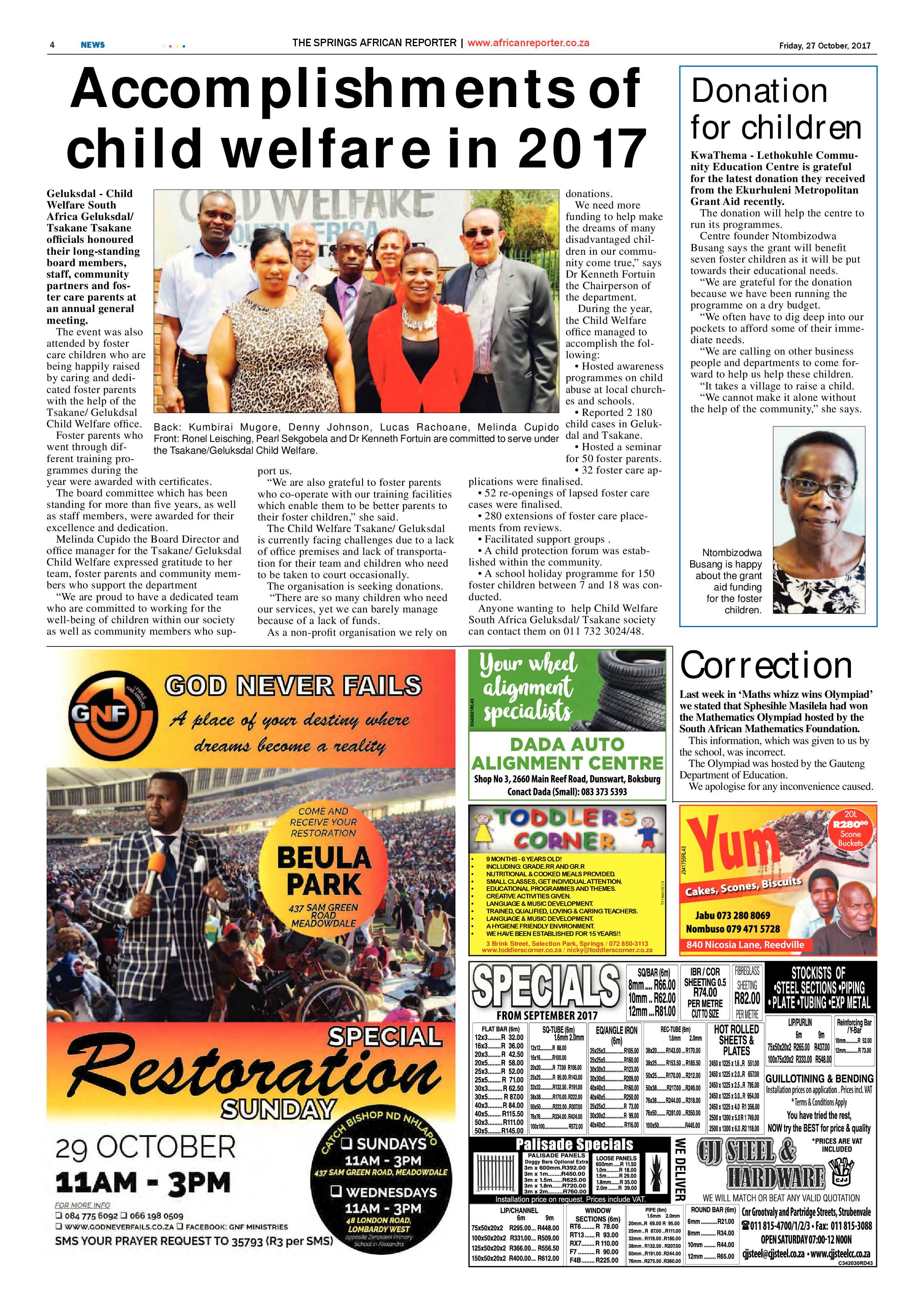 African Reporter 27 October 2017 page 4