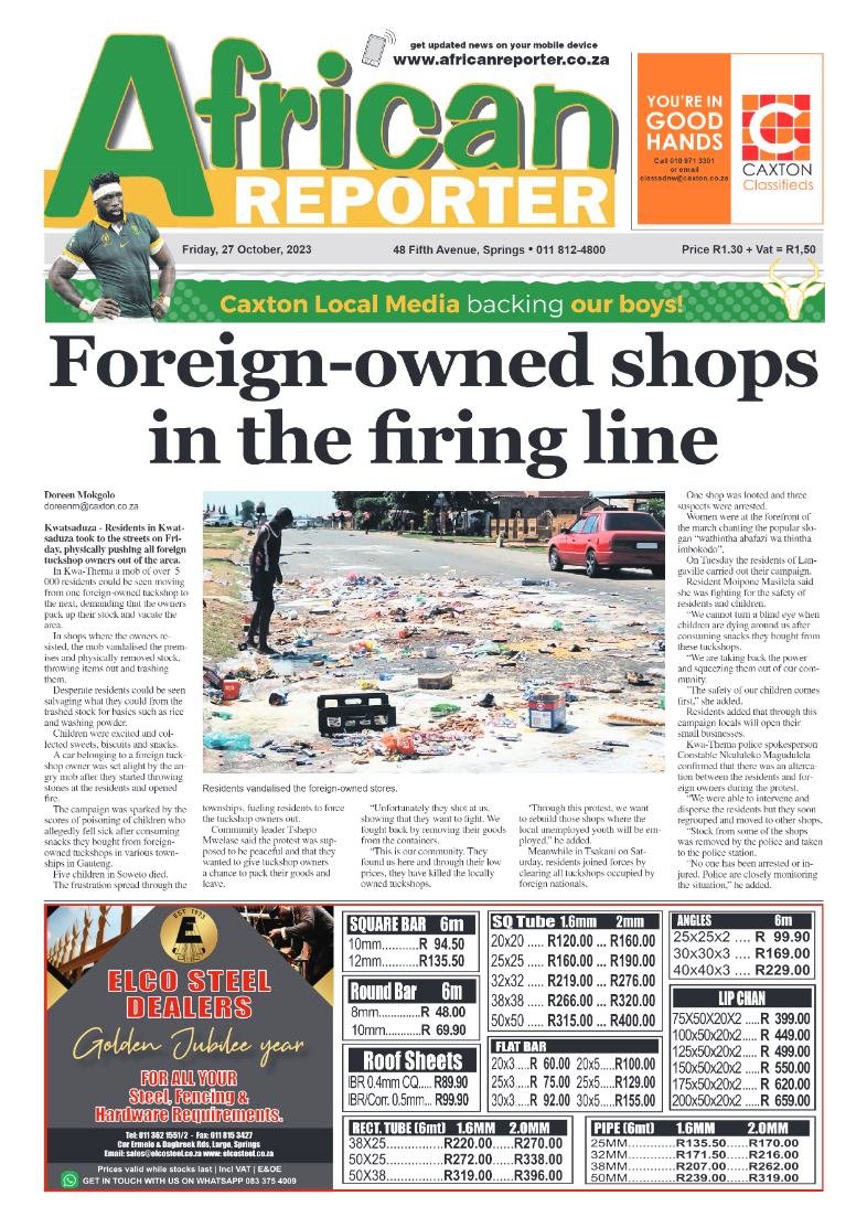 African Reporter 27 October 2023 page 1