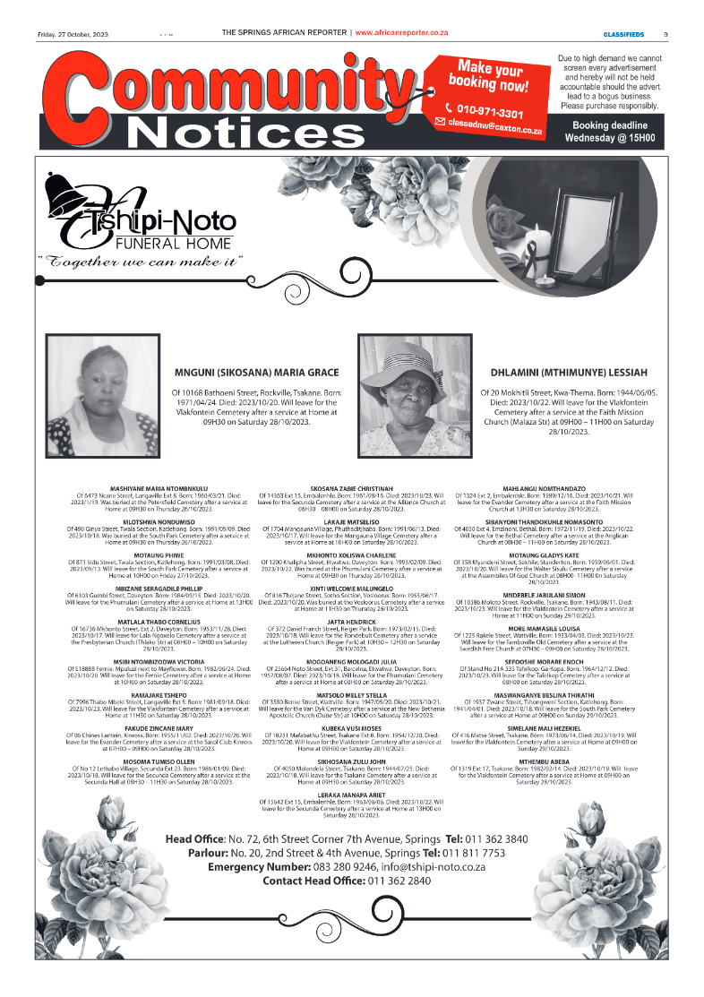 African Reporter 27 October 2023 page 9