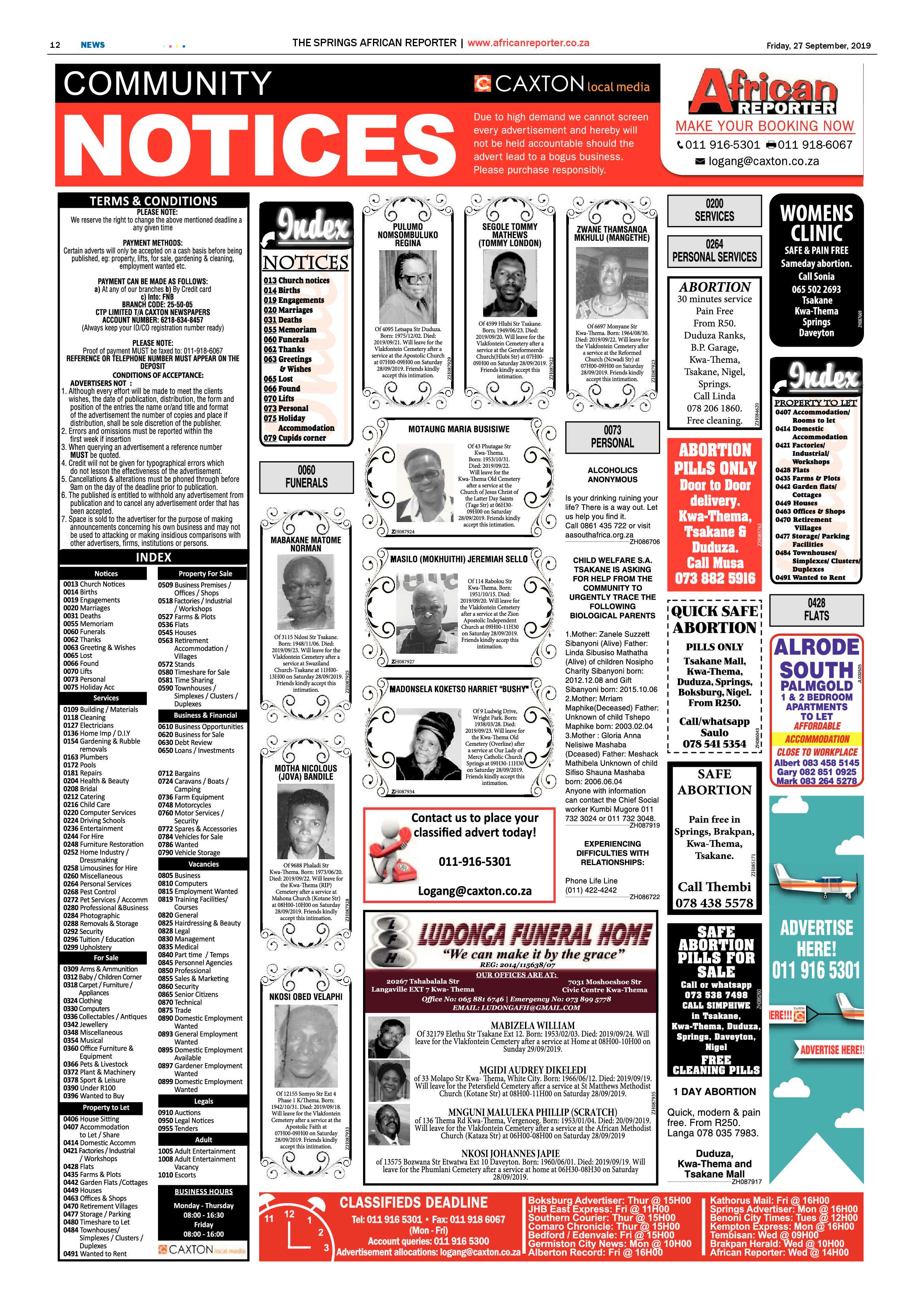 African Reporter 27 September 2019 page 12