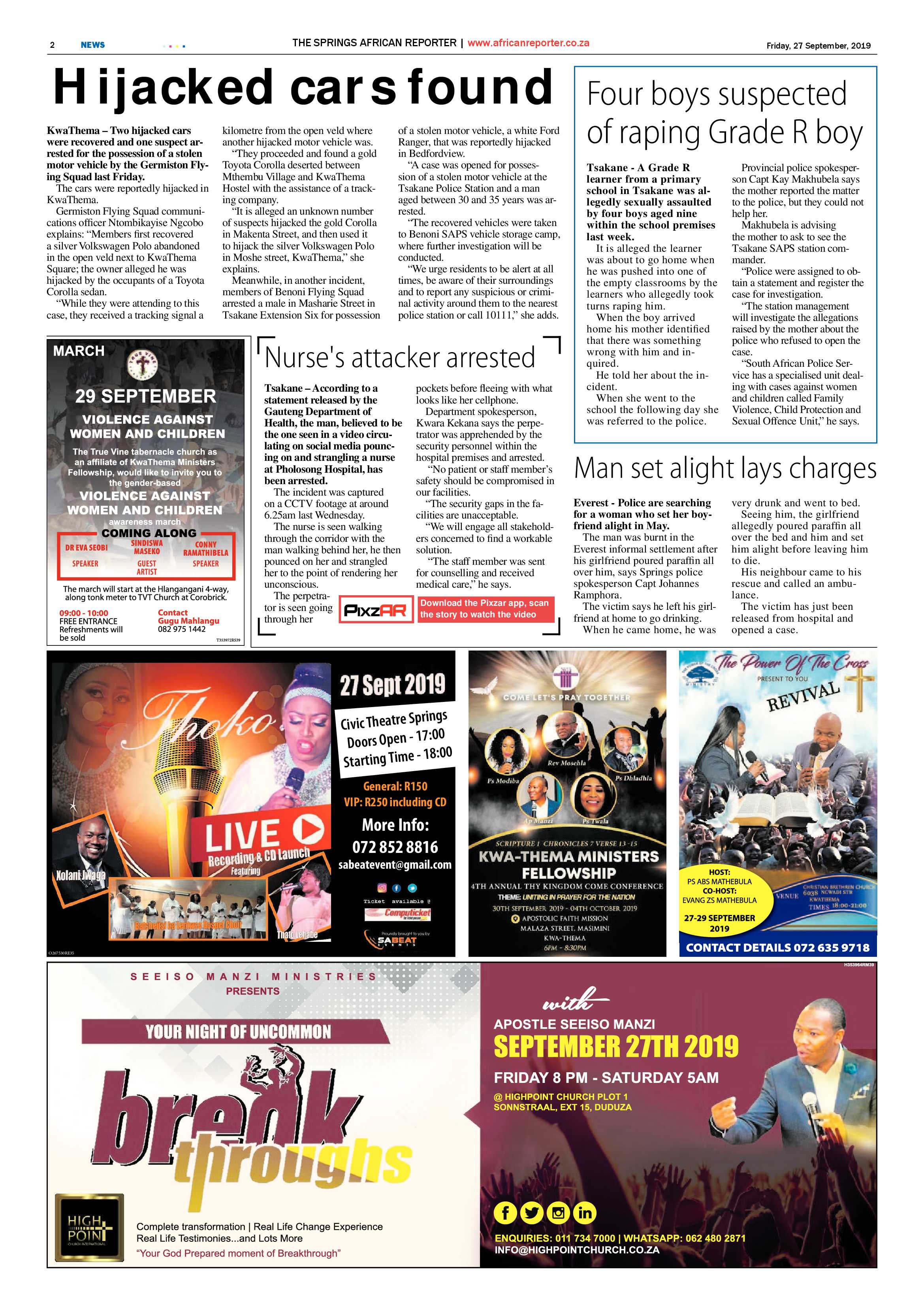 African Reporter 27 September 2019 page 2