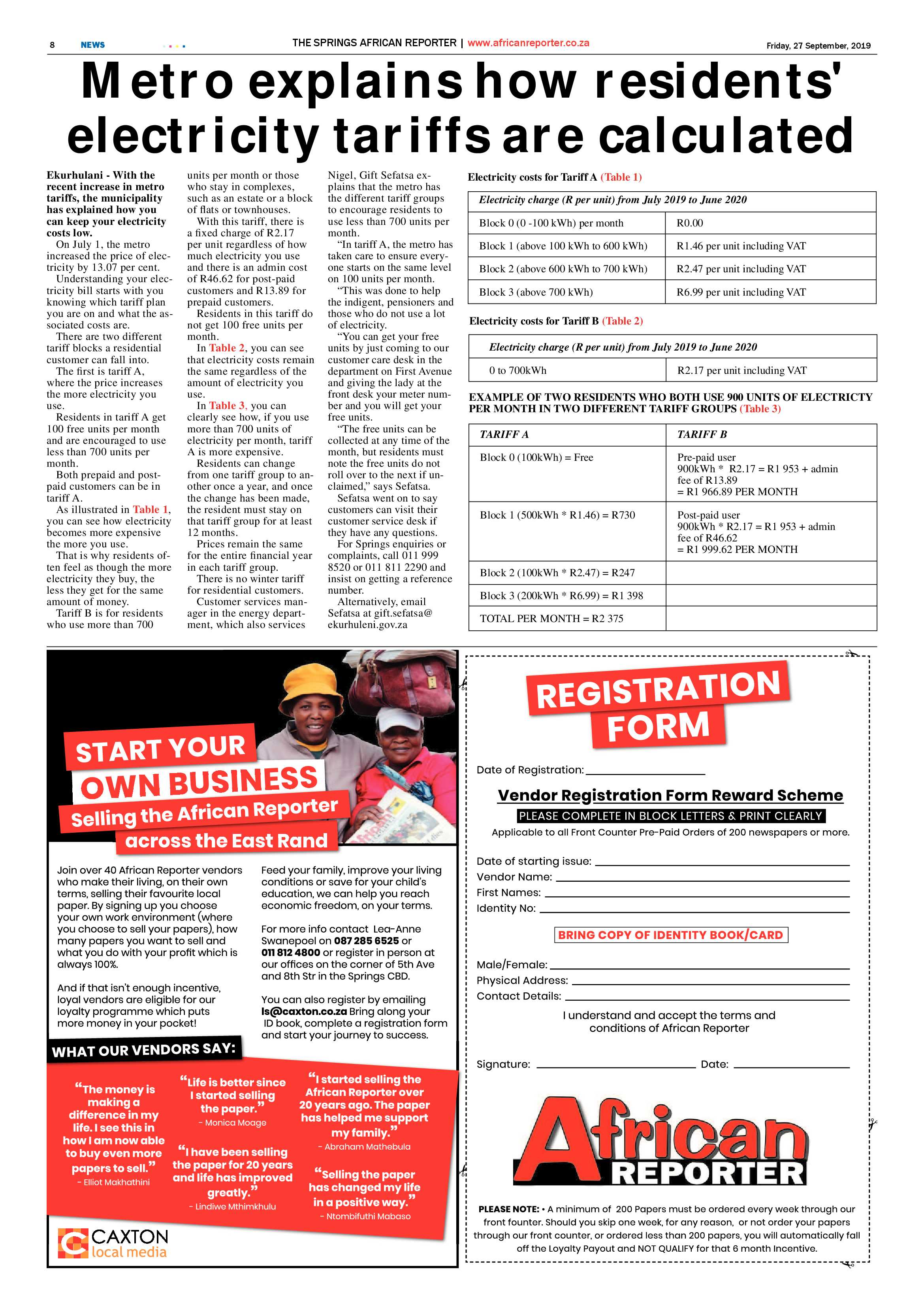 African Reporter 27 September 2019 page 8