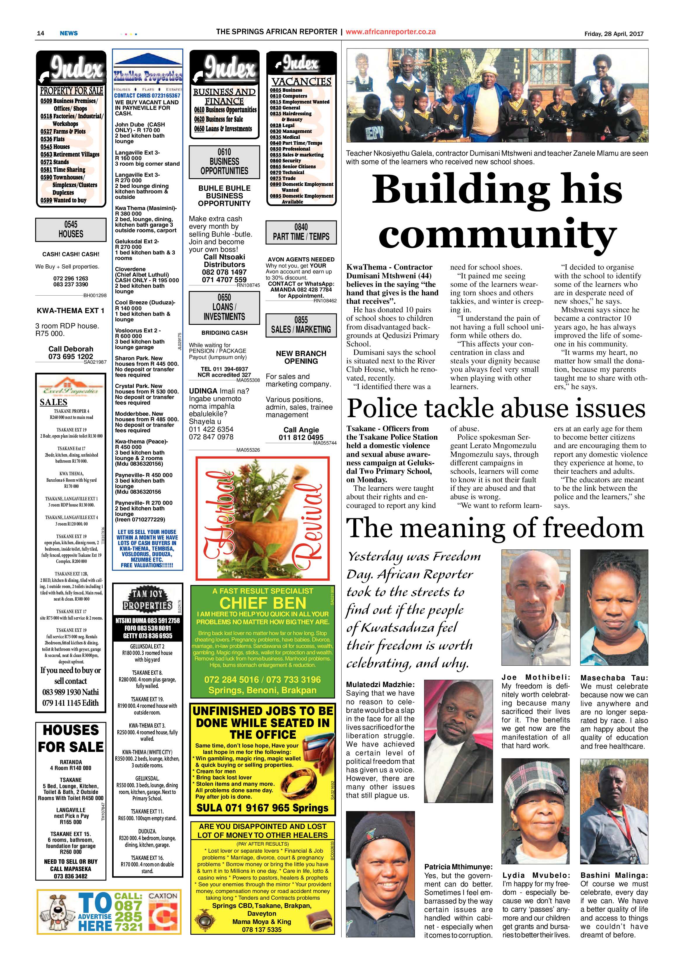 African Reporter 28 April 2017 page 14