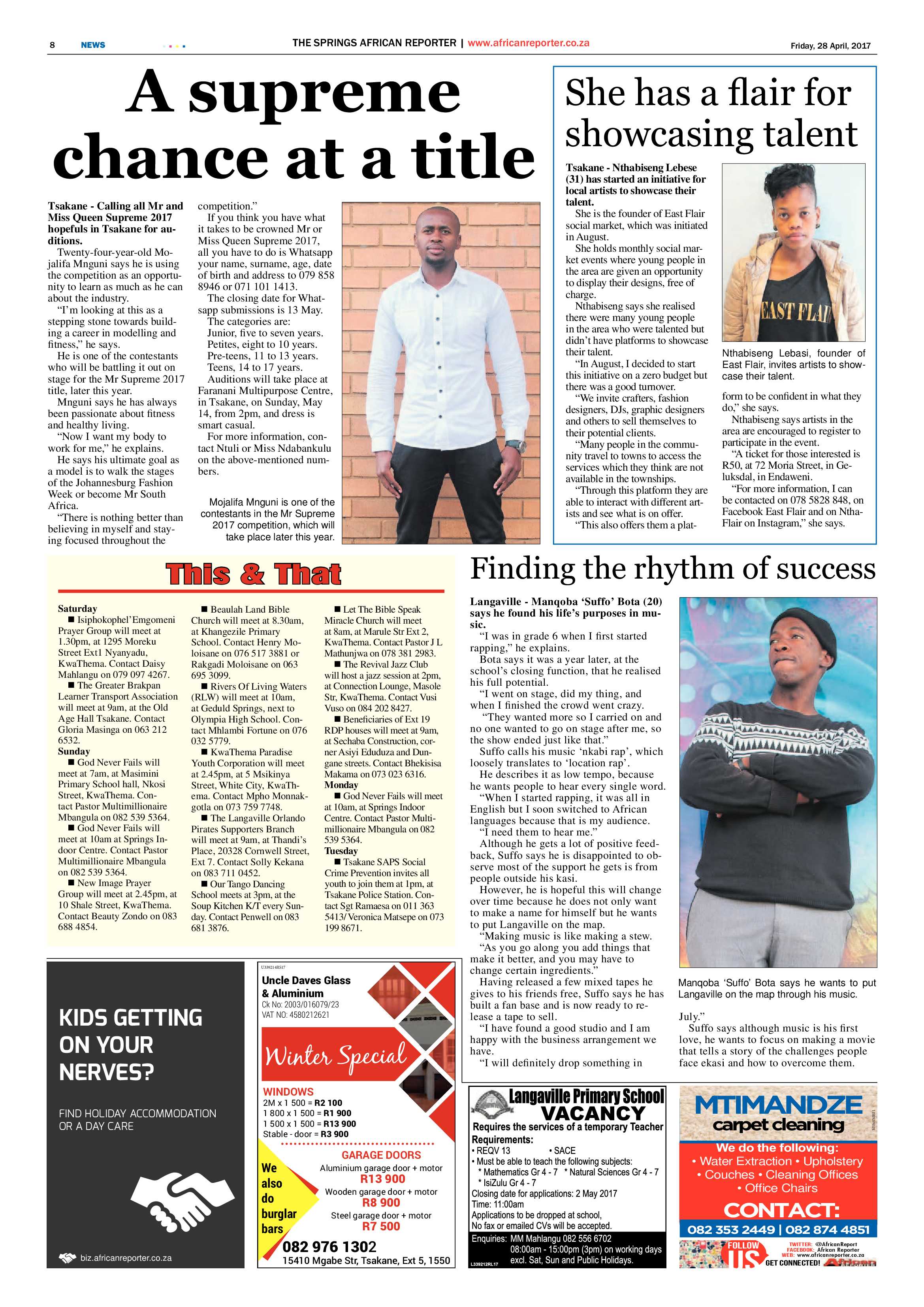 African Reporter 28 April 2017 page 8