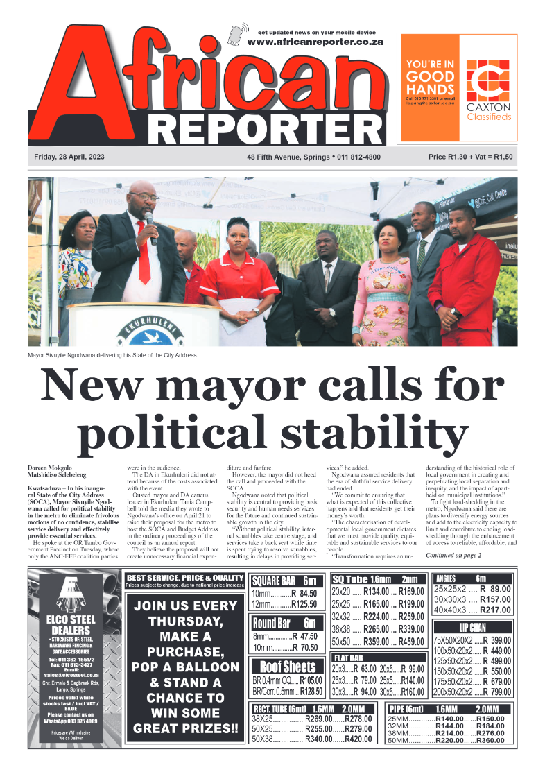 African Reporter 28 April 2023 page 1