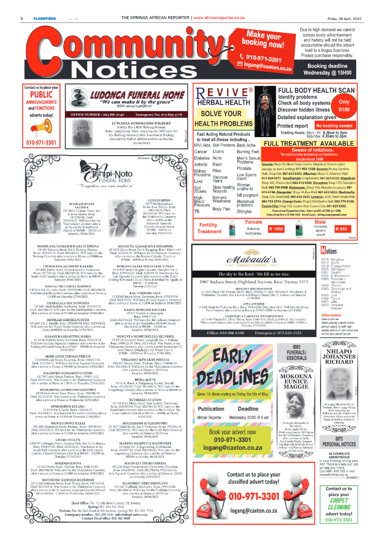 African Reporter 28 April 2023 page 8