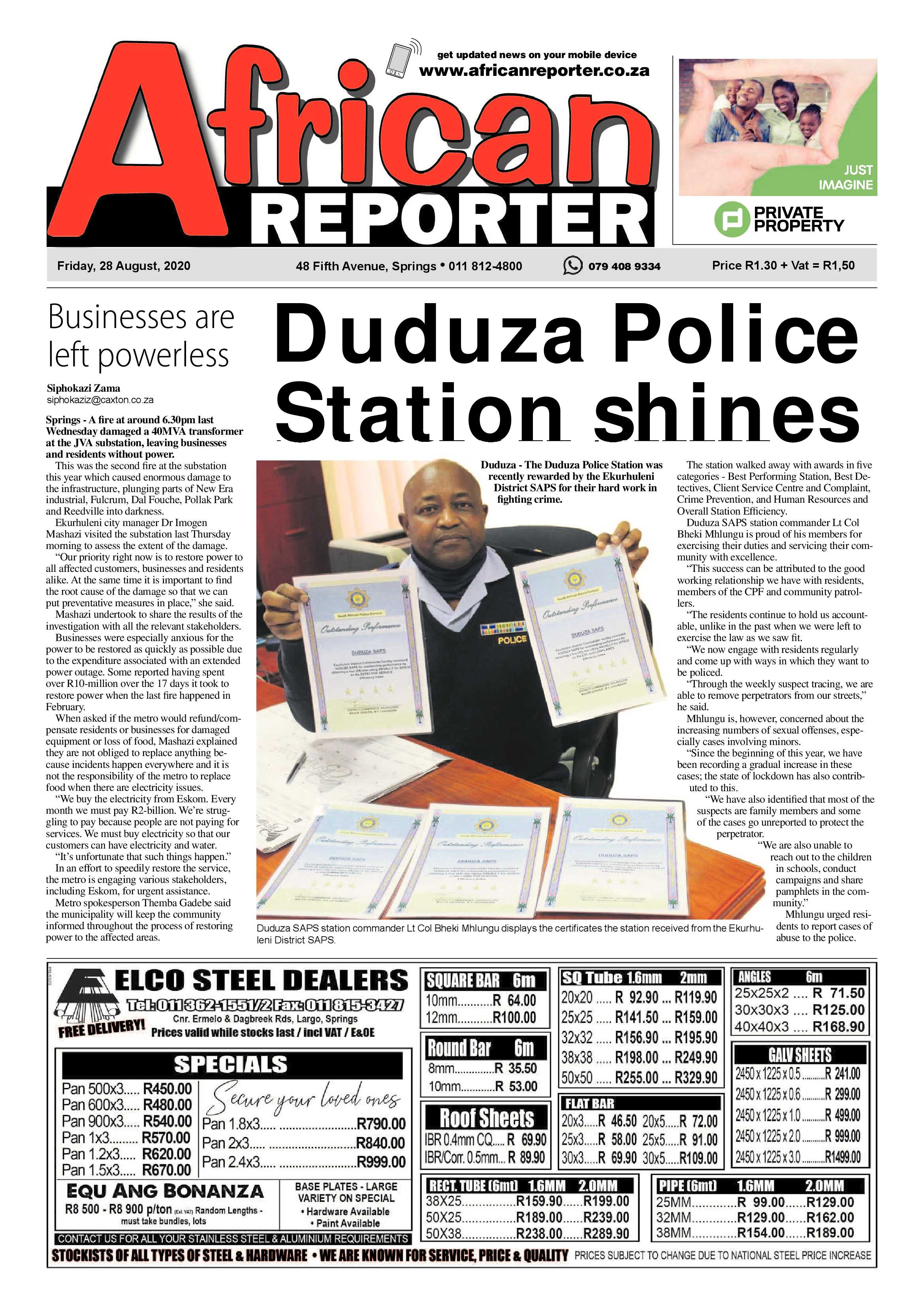 African Reporter 28 August 2020 page 1