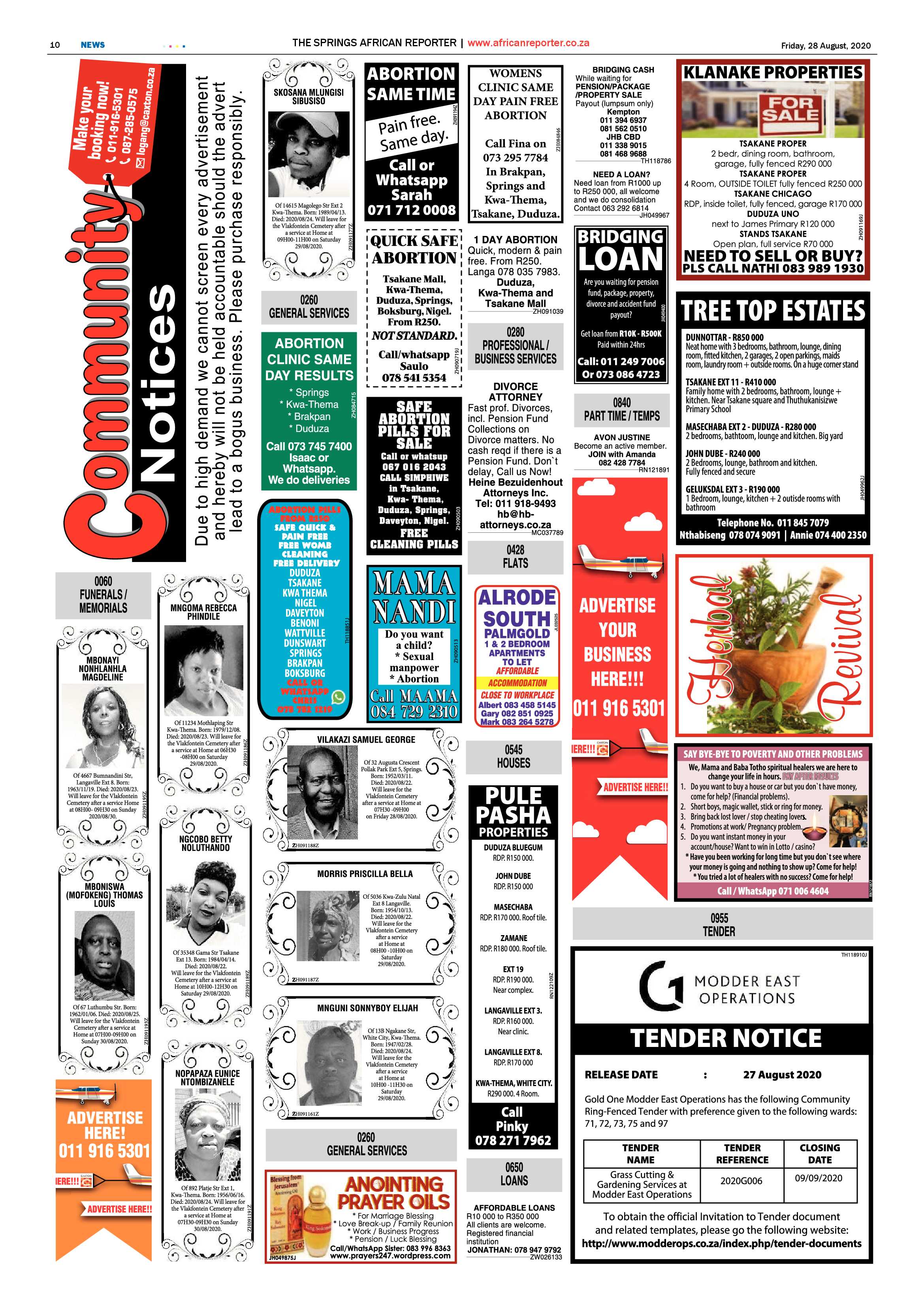 African Reporter 28 August 2020 page 10