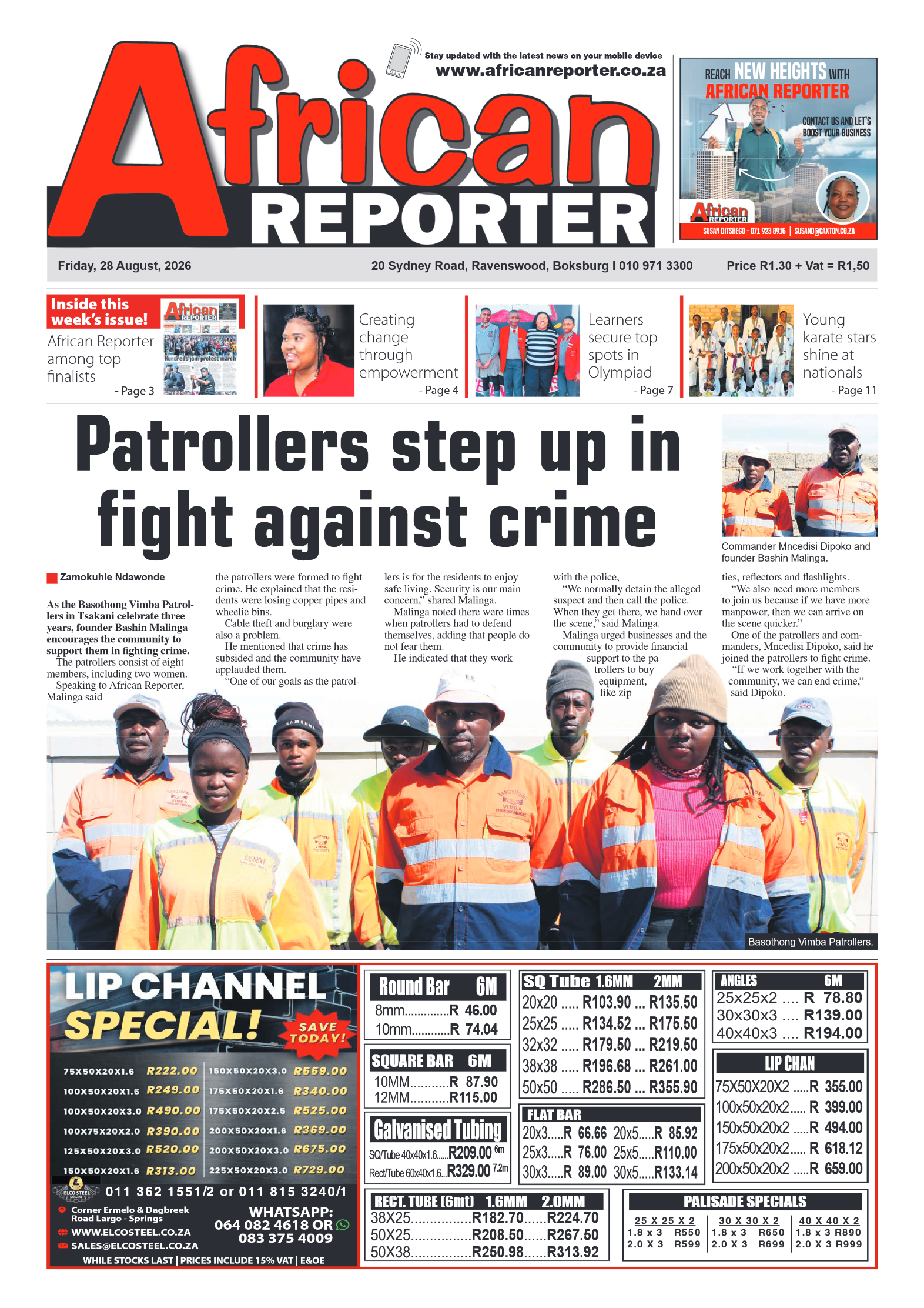 African Reporter 28 August 2026 page 1
