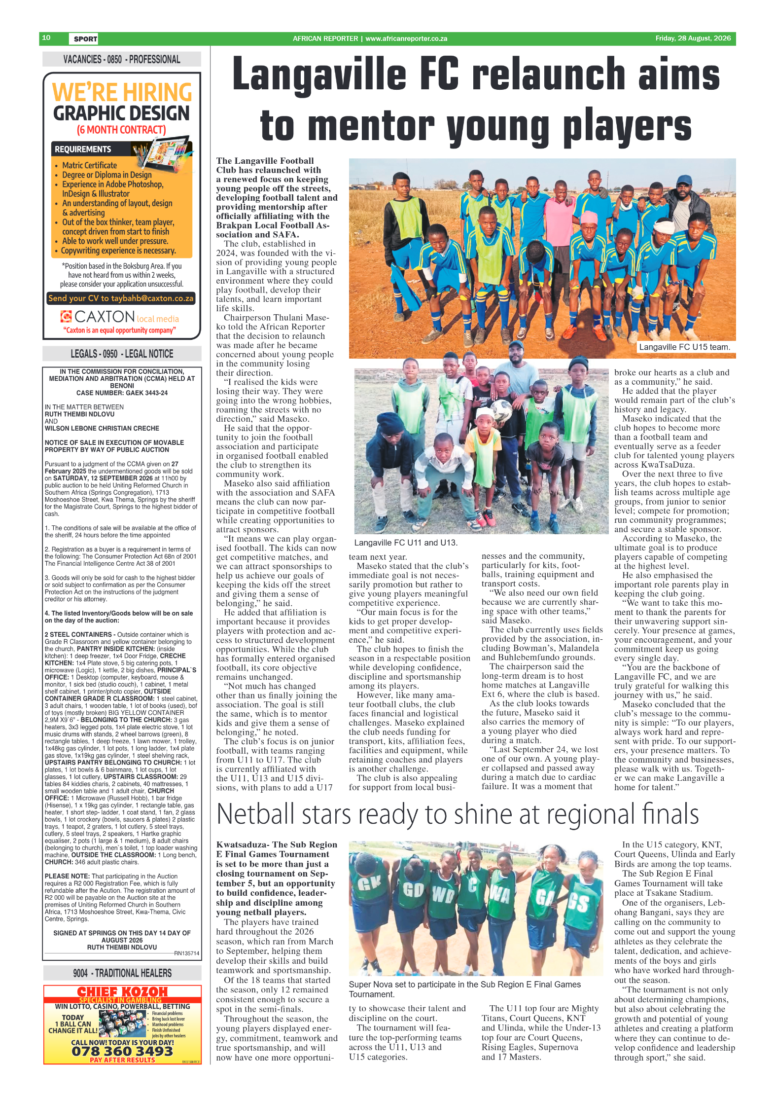 African Reporter 28 August 2026 page 10